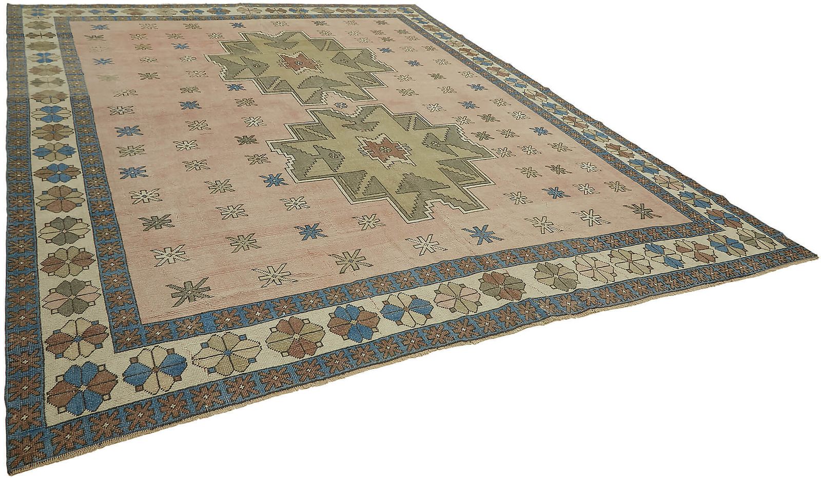 Handmade Beige Vintage Large Area Rug 336 Cm X 403 Cm photo furniture