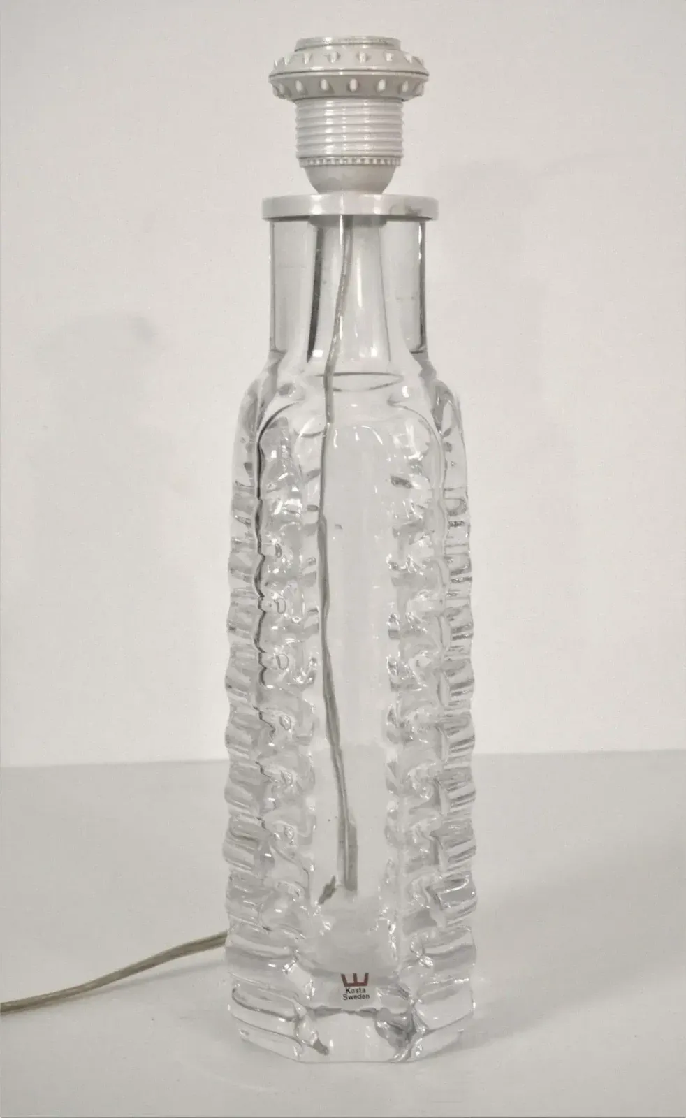 photo for sale Art Glass Table Lamp By Gustav Leek For Kosta, Sweden, 1960s