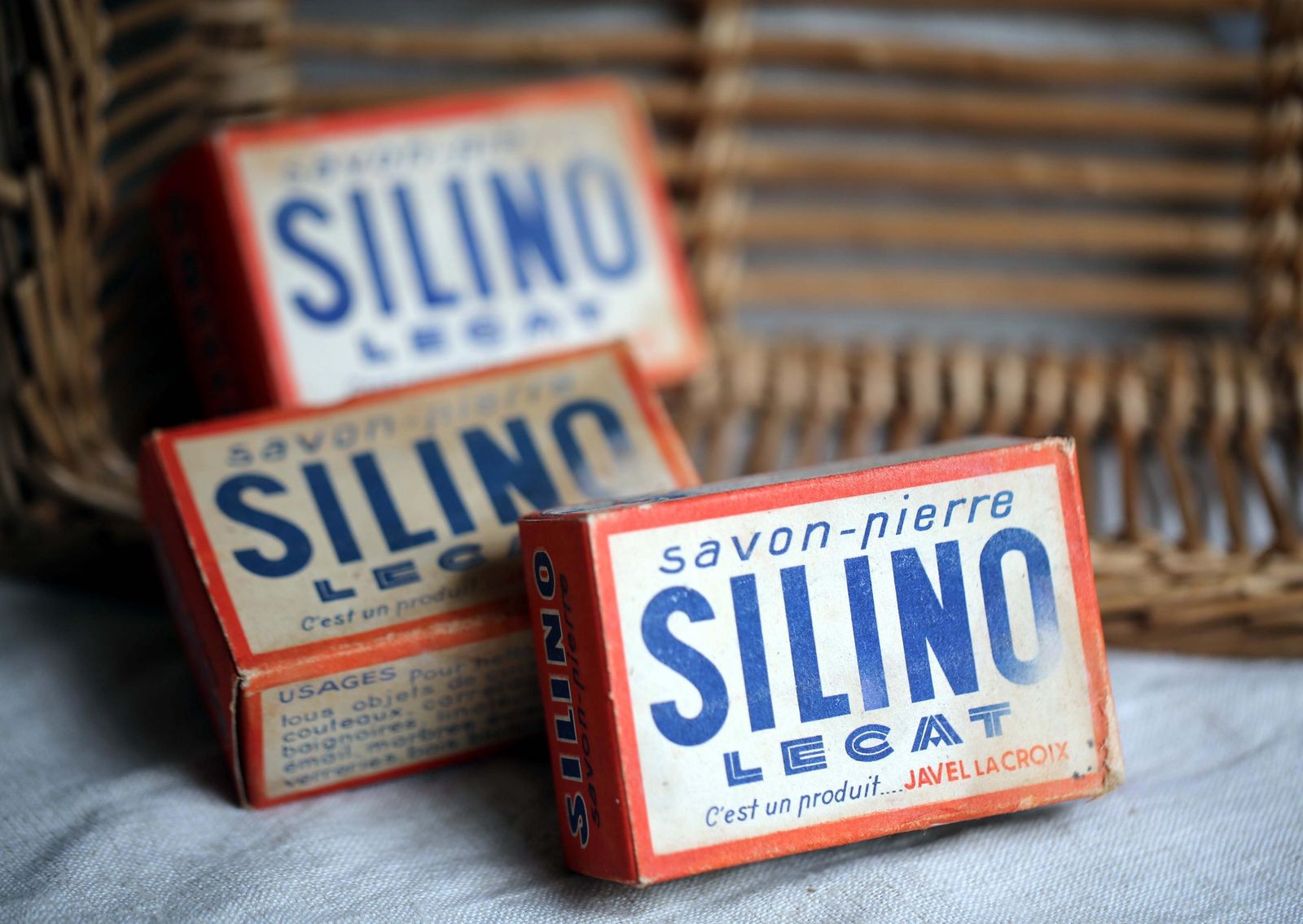 3 Antique Soaps French Silino Soap Boxes Advertising Savon Pierre photo furniture