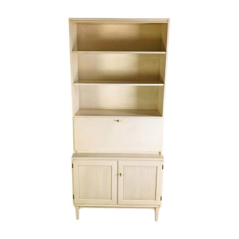 Vintage Secretary Svante Skogh Bookcase Cabinet Shabby Midcentury