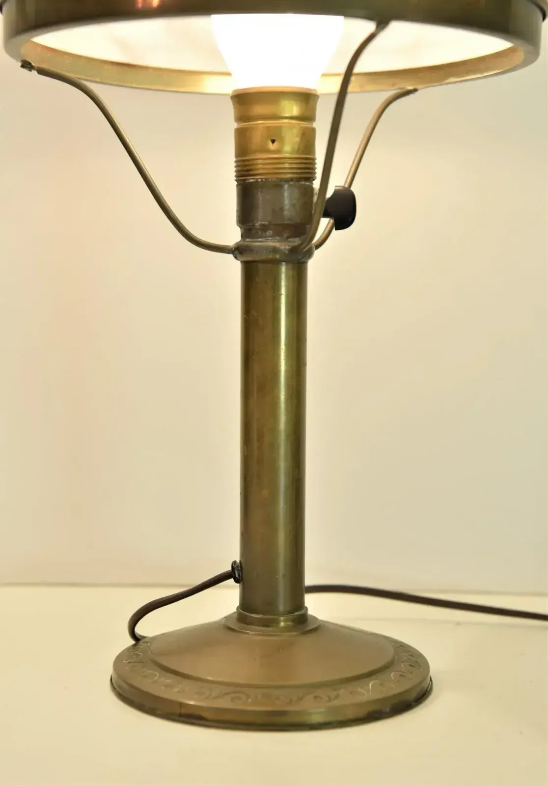 Art Nouveau Brass And Glass Table Lamp, Sweden, 1920s photo buy