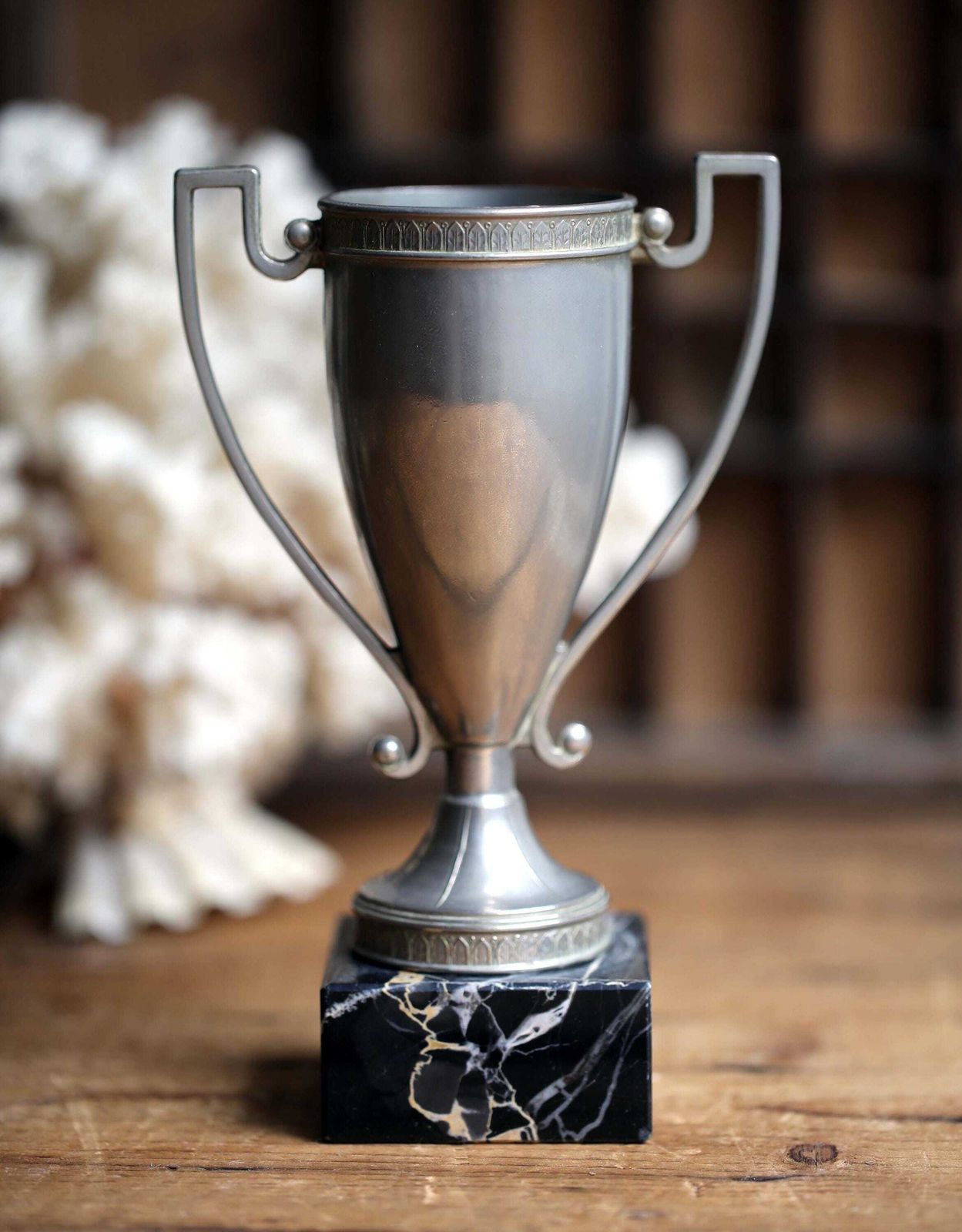 Antique French Trophy Marble Base Small Award Cup Desk Organizer photo furniture