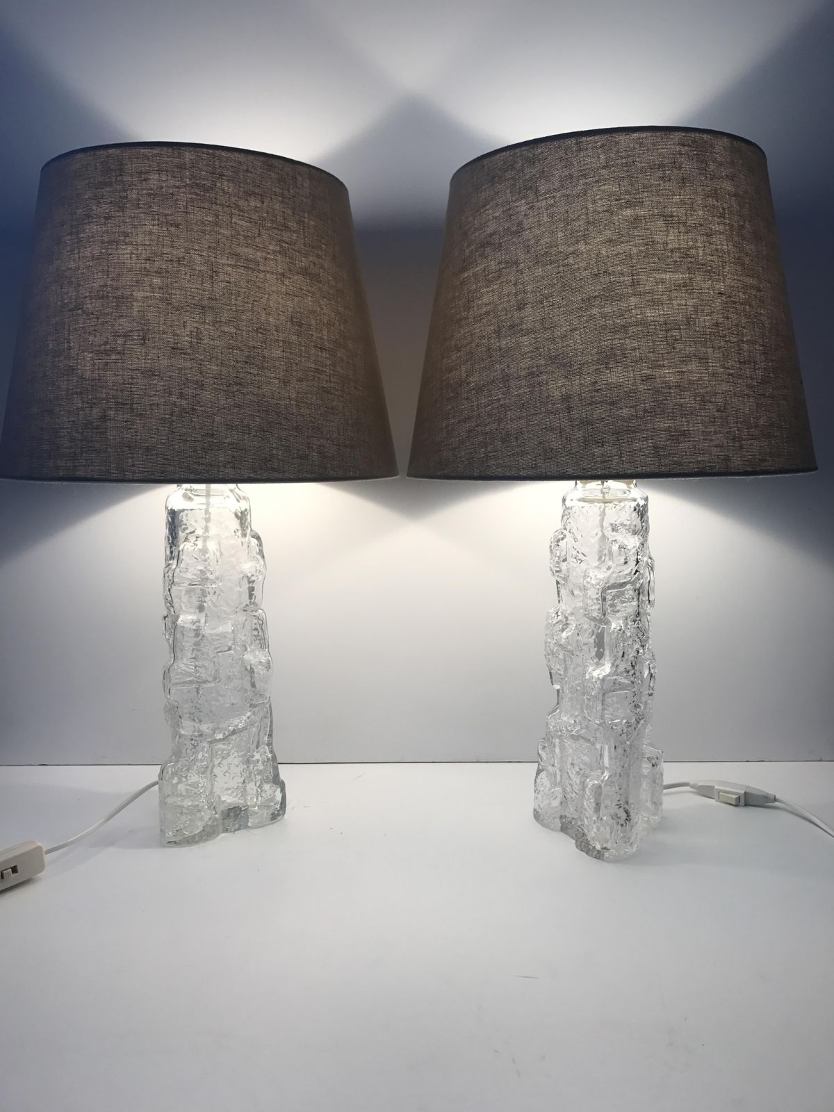 Swedish Art Glass Reijmyre Glasbruk Table Lamps, 1970s, Set Of 2 photo furniture