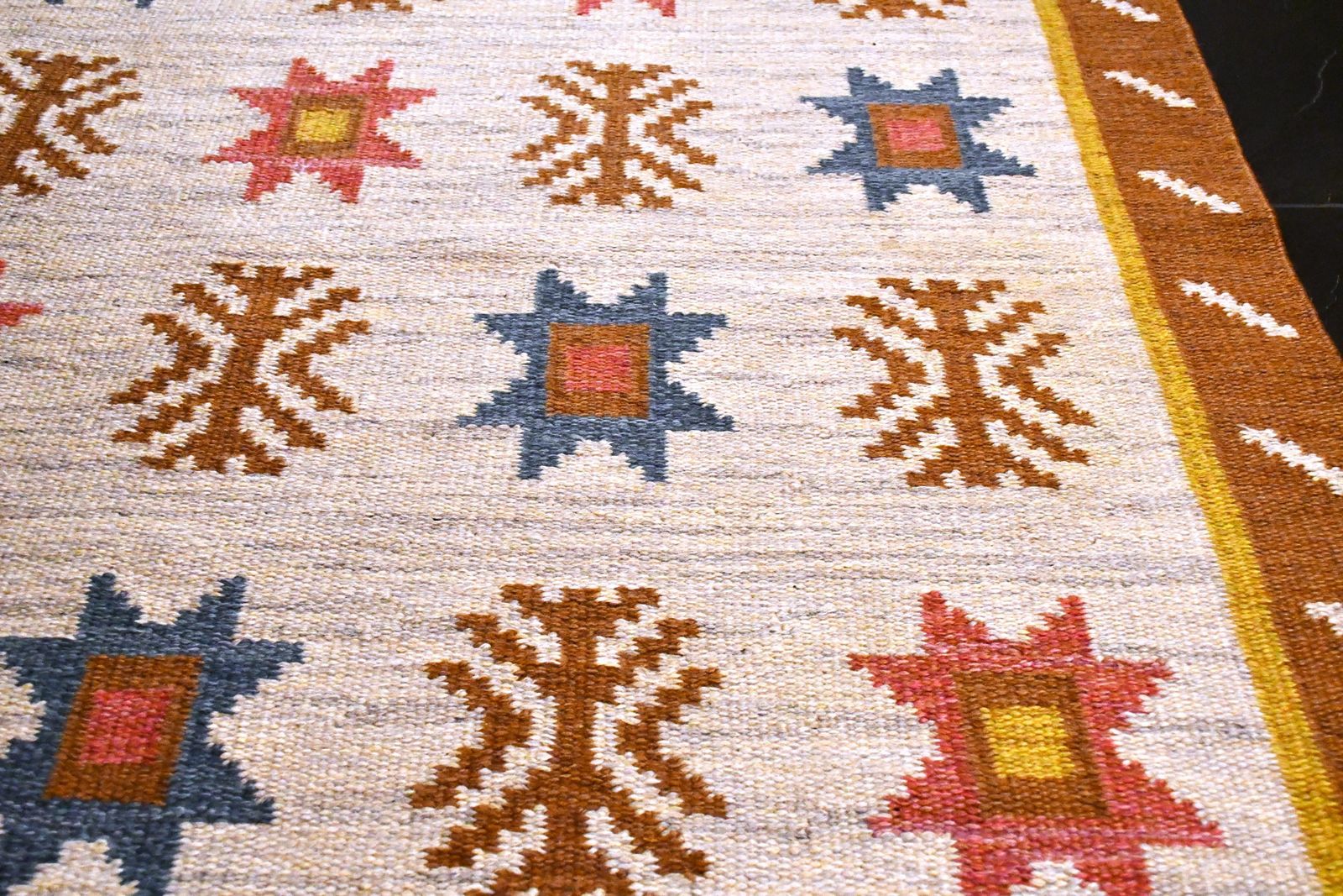 Swedish Hand Woven Röllakan Wool Rug By Anna Greta Sjöqvist, 1950s photo buy