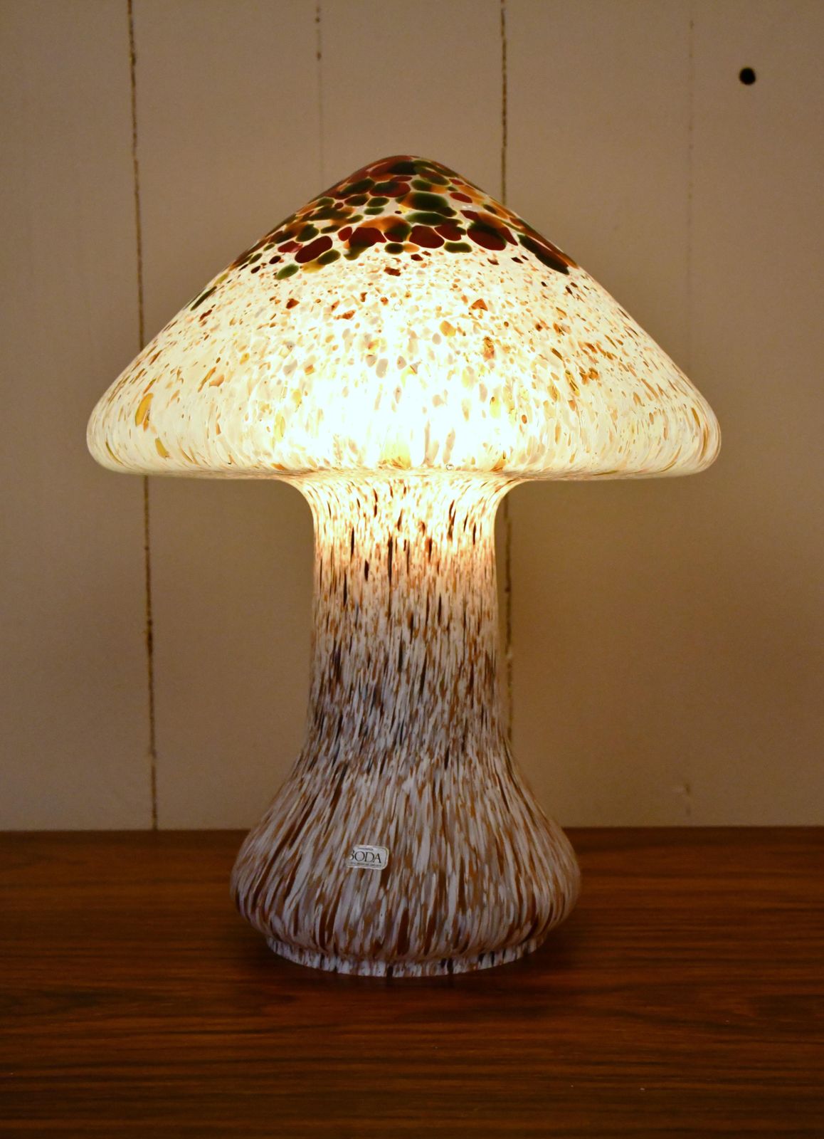 Swedish Artglass Mushroom Shaped Table Lamps By Monica Backström For Kosta Boda, 1970s, Set Of 2 photo vintage