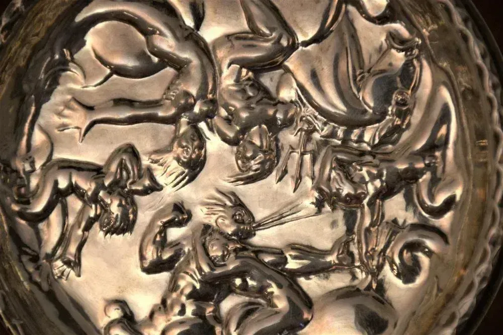 Swedish Gab Sterlingsilver And Bakelite Coasters, Made After Carl Milles "Play Of The Winds" photo buy