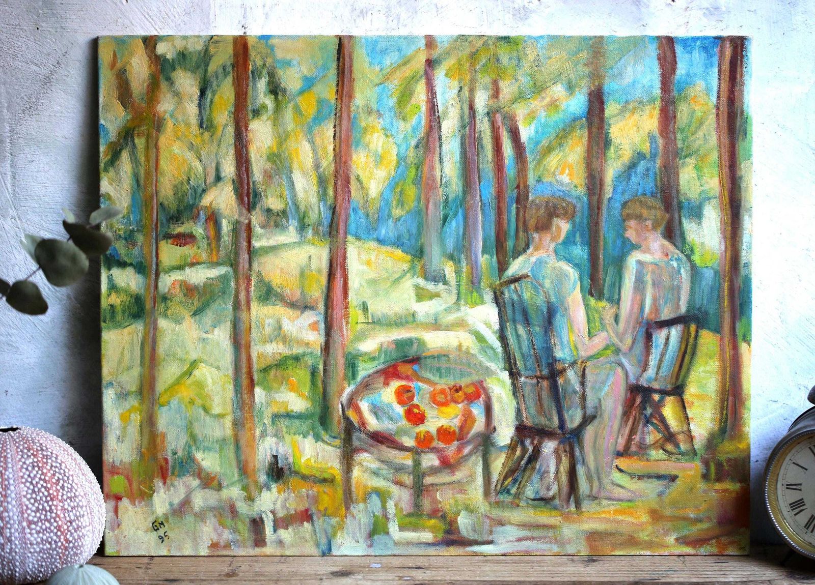 Original Landscape Oil Painting Impressionist Woodland Scene Picture G Mayens photo for sale