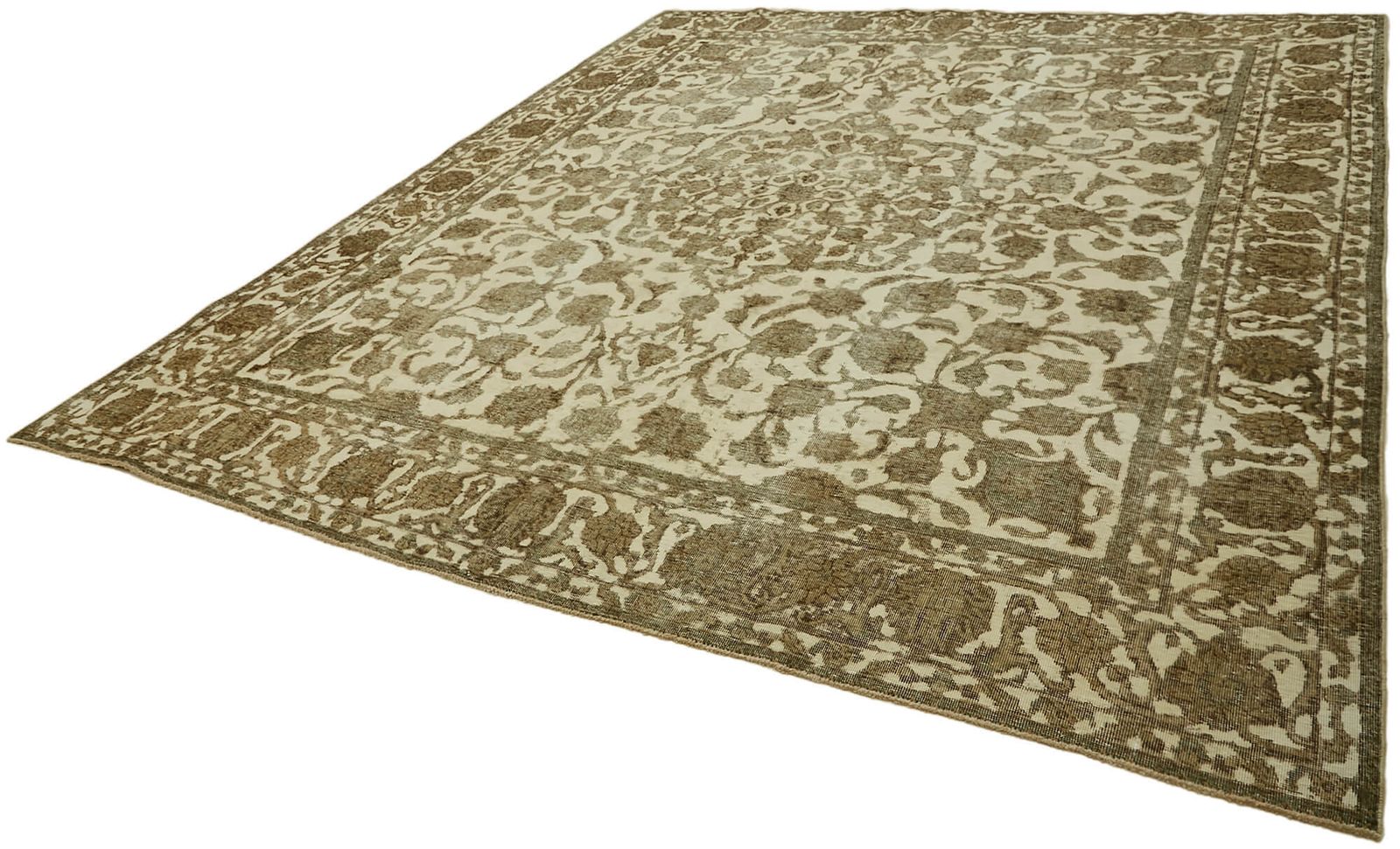 Handmade Beige Vintage Large Area Rug 340 Cm X 298 Cm photo for sale