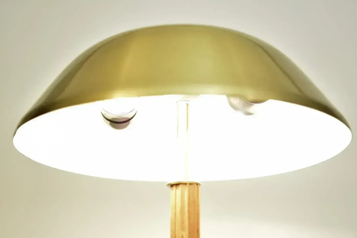 Swedish Art Deco Brass And Oak Table Lamp By Falkenbergs Belysning Ab, 1940s photo 2361.0