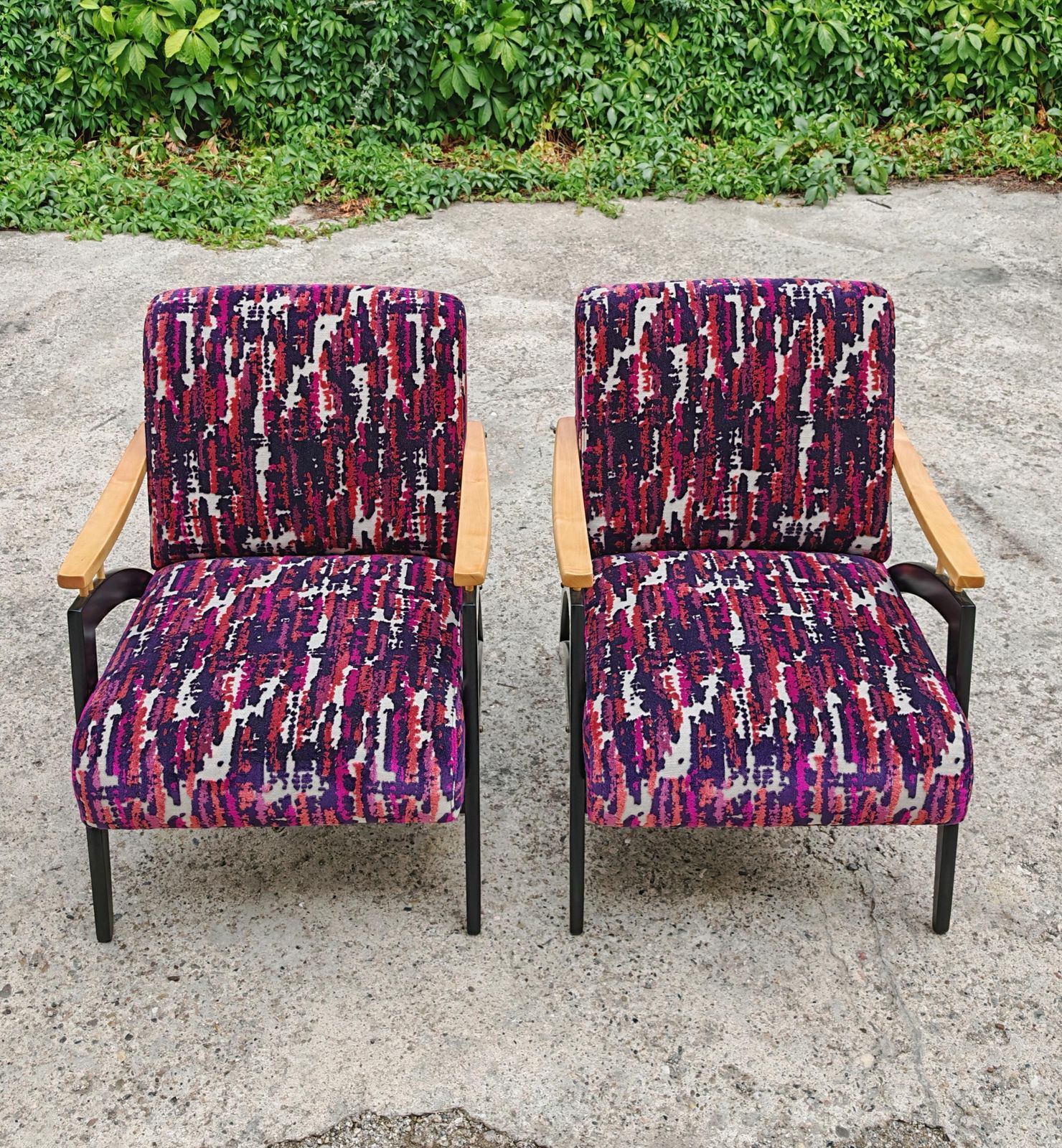 Pair Of Mid Century Modern Armchairs "Gazelle" Featuring Uniquely Shaped Lines photo 3500.0