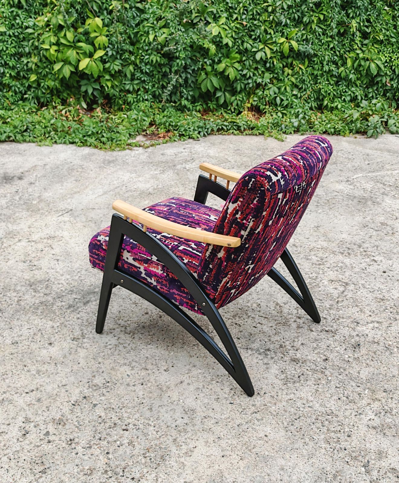 Pair Of Mid Century Modern Armchairs "Gazelle" Featuring Uniquely Shaped Lines photo vinterior