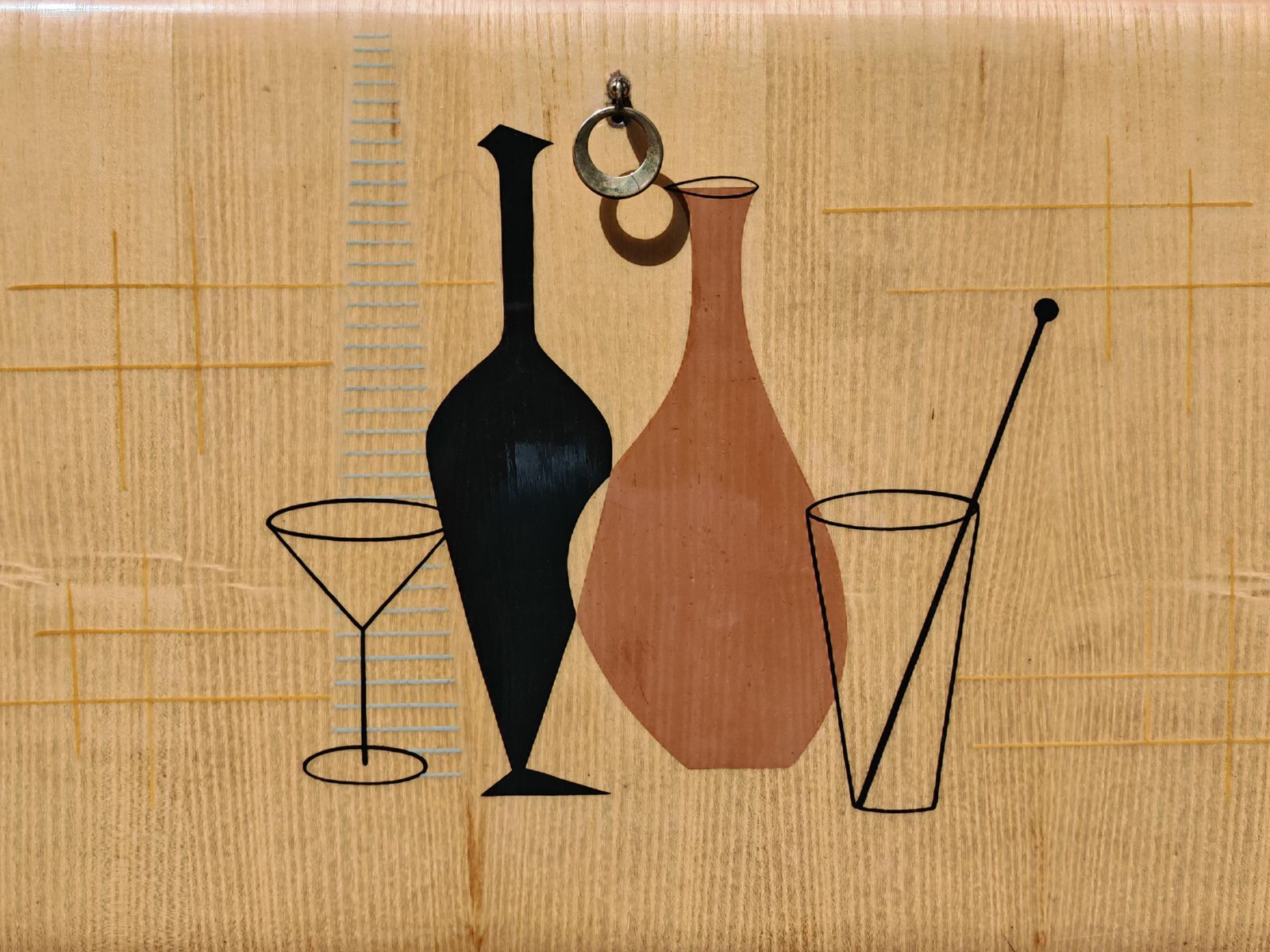 Mid Century Modern Dry Bar Cabinet Done In Mahogany, Italy 1950s photo 2000.0