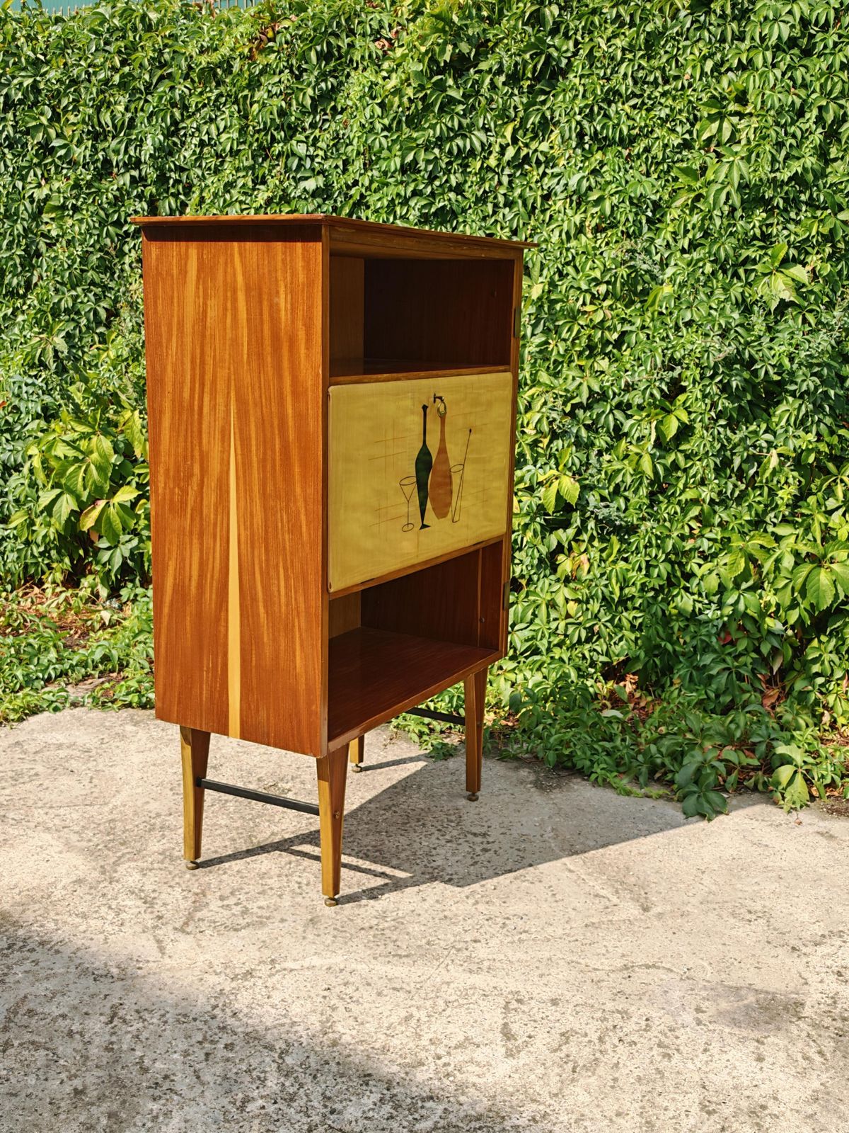 Furniture Mid Century Modern Dry Bar Cabinet Done In Mahogany, Italy 1950s photo