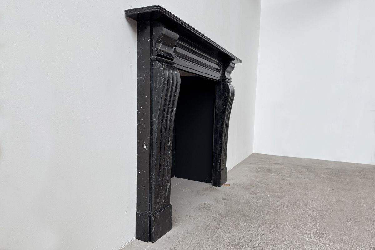 Antique Regency Fireplace Surround In Black Ashburton Marble photo for sale