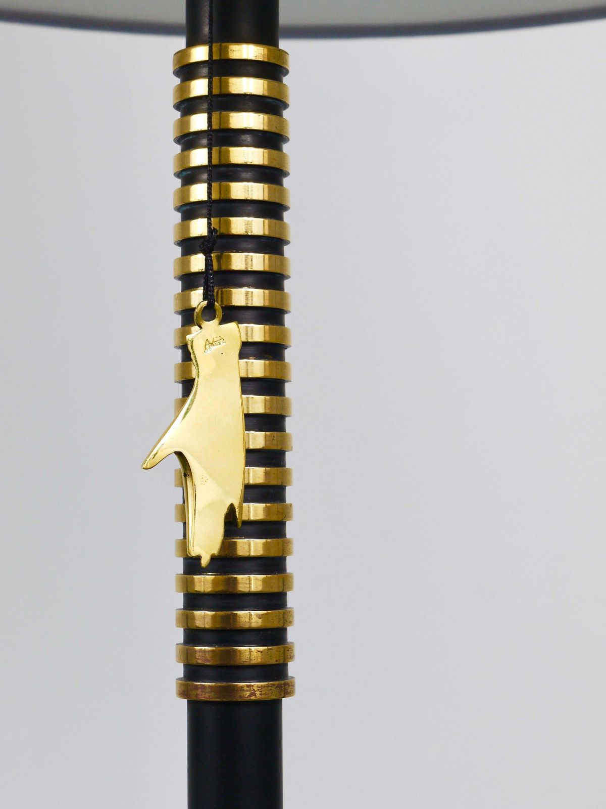 photo for sale Rupert Nikoll Midcentury Brass Floor Lamp, Carl Aubock Hand Switch Austria, 1950