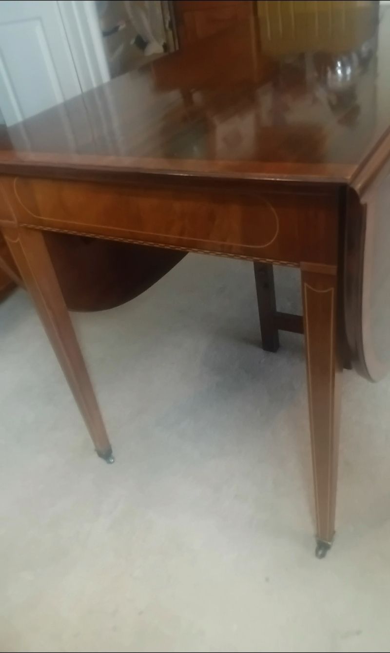 Huge Reduction.. Stunning.. !! Regency Sty.E Mahogany And Satinwood Extending Dining Table With Set Of 6 Chairs. photo Furniture