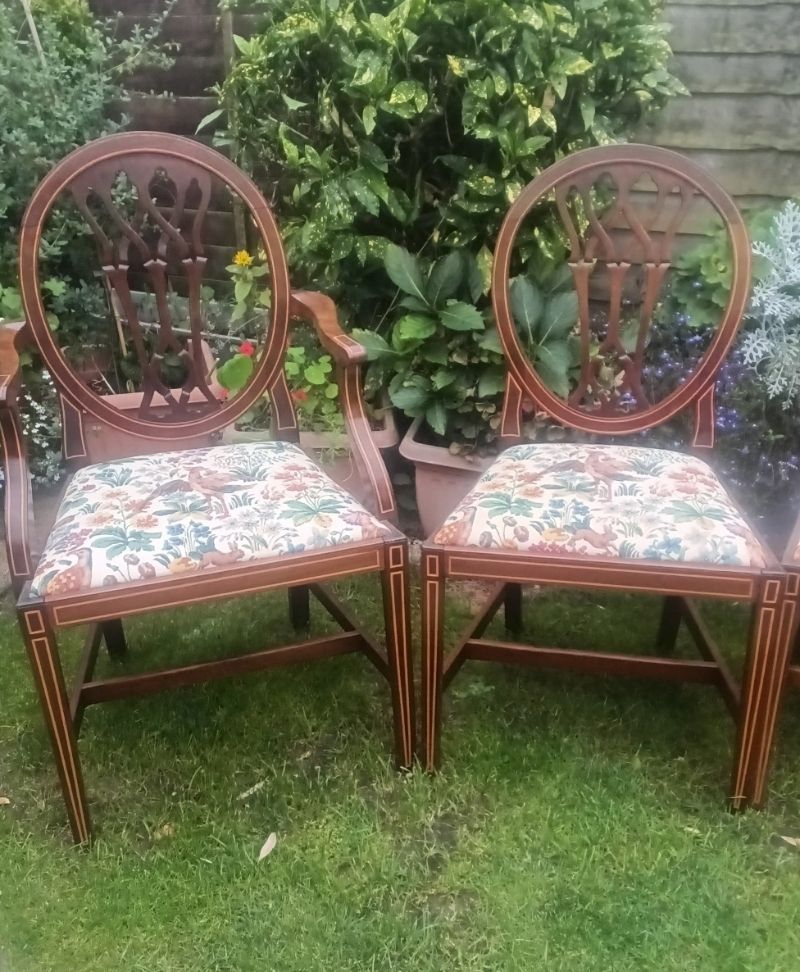 photo for sale Huge Reduction.. Stunning.. !! Regency Sty.E Mahogany And Satinwood Extending Dining Table With Set Of 6 Chairs.