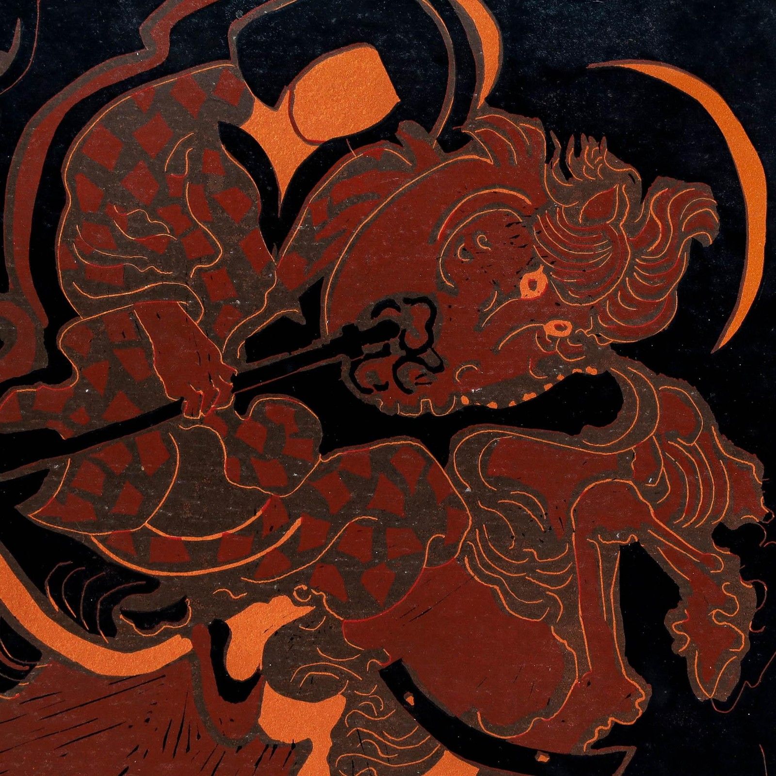 Sheila Oliner (1930 2020) 1992 Linoprint, Warrior Woman photo for sale