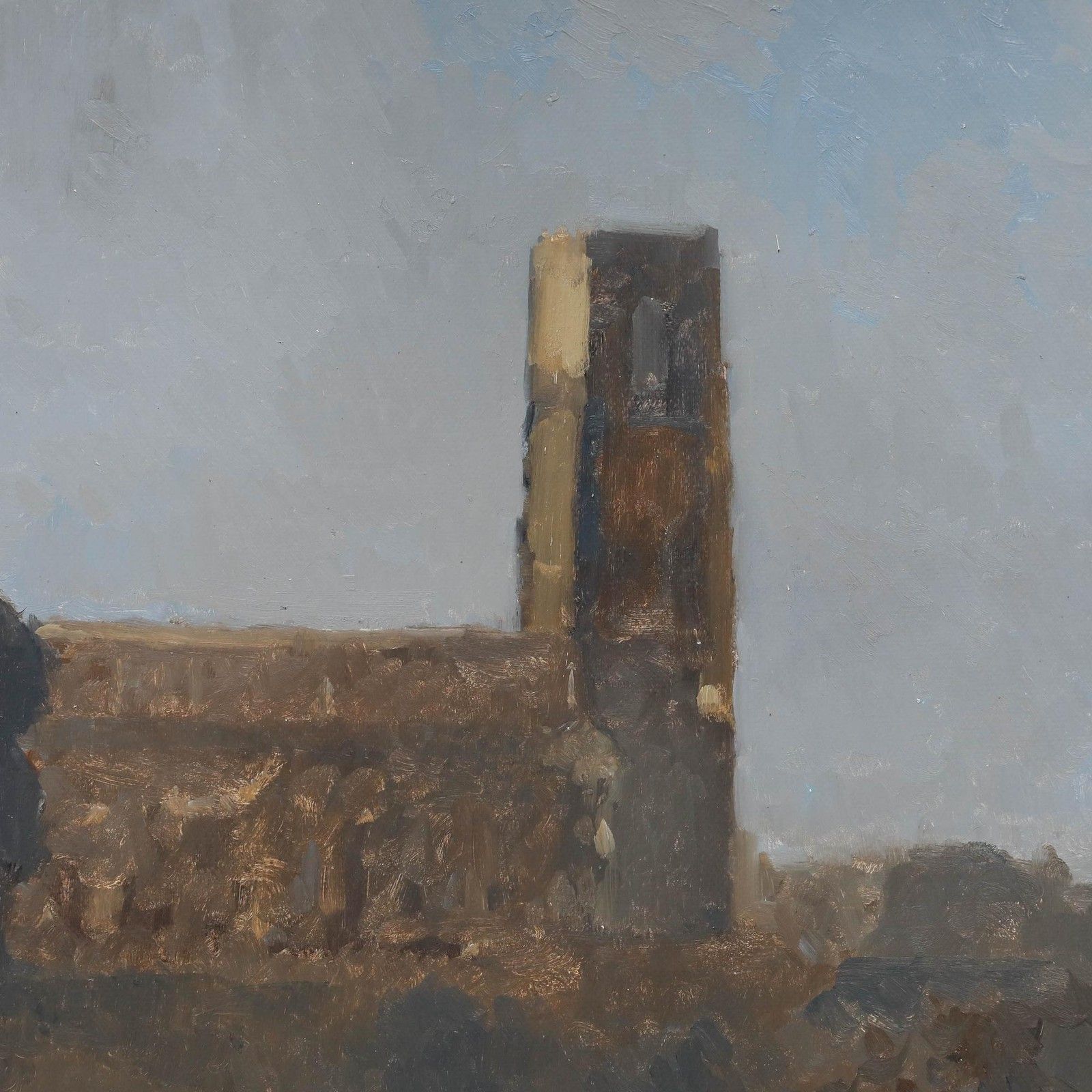 Bernard Myers (1925 2007) Contemporary Oil, Holy Trinity Church photo Art