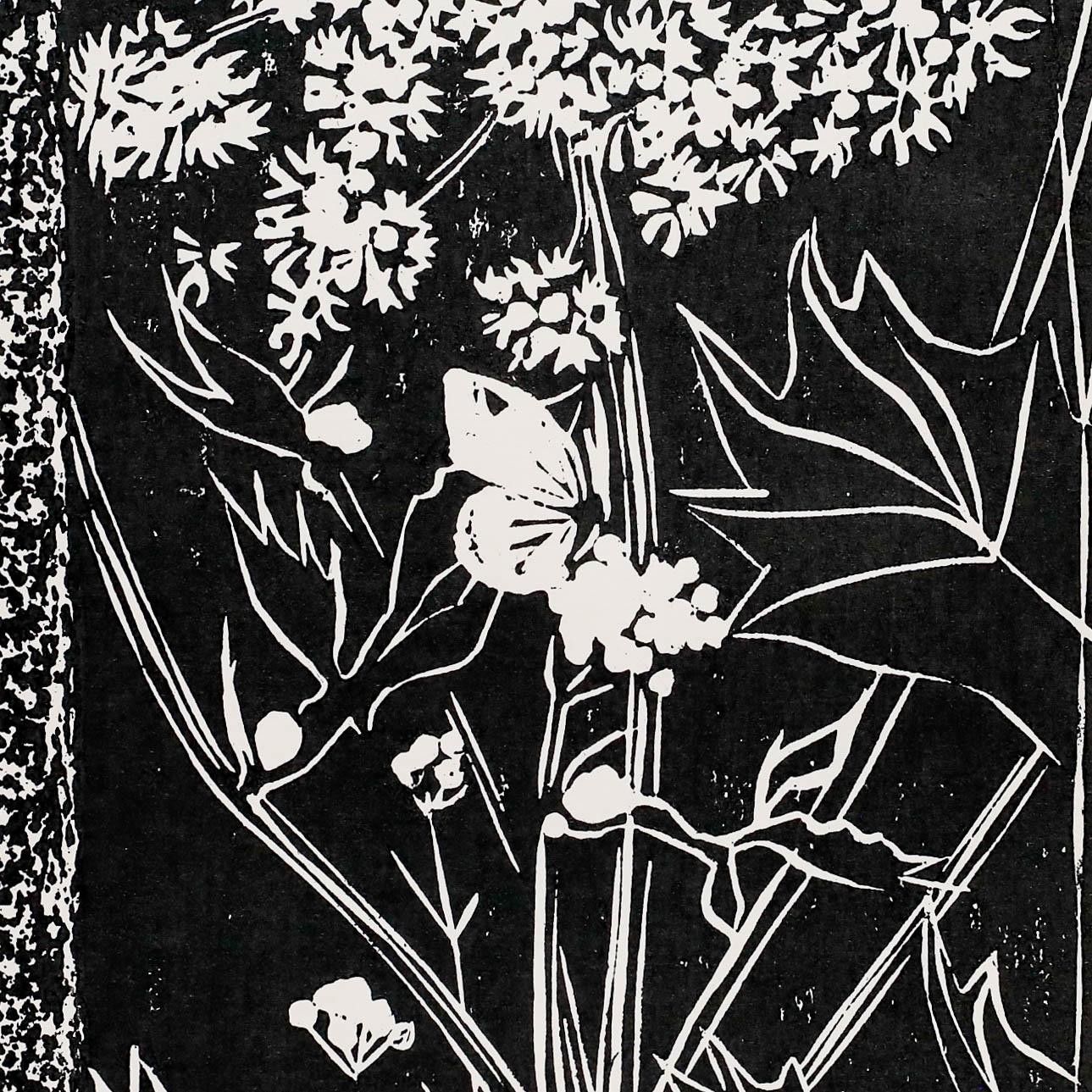 Jim Munnion Contemporary Woodcut, Wild Carrot photo for sale