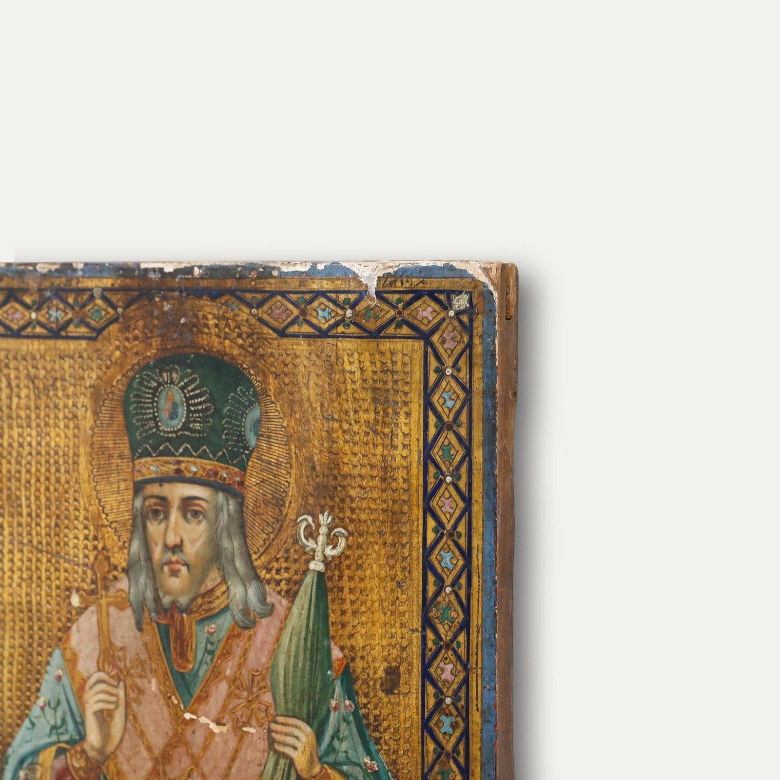 Continetal Late 19th Century Tempera Icon Of Saint Joseph Of Belgorod photo vinterior