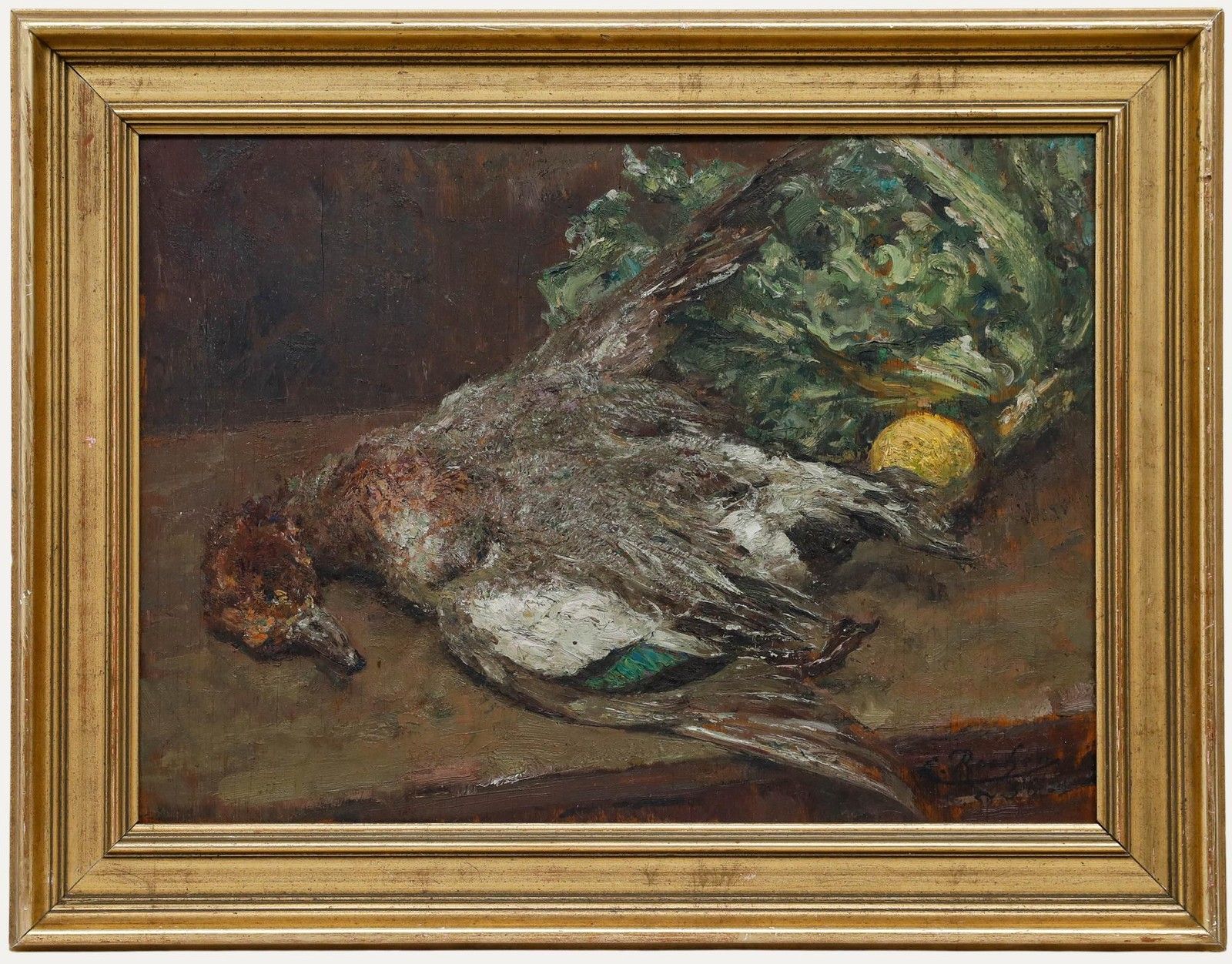 Ernest Rocher (1872 1938) 1936 Oil, Still Life With Duck