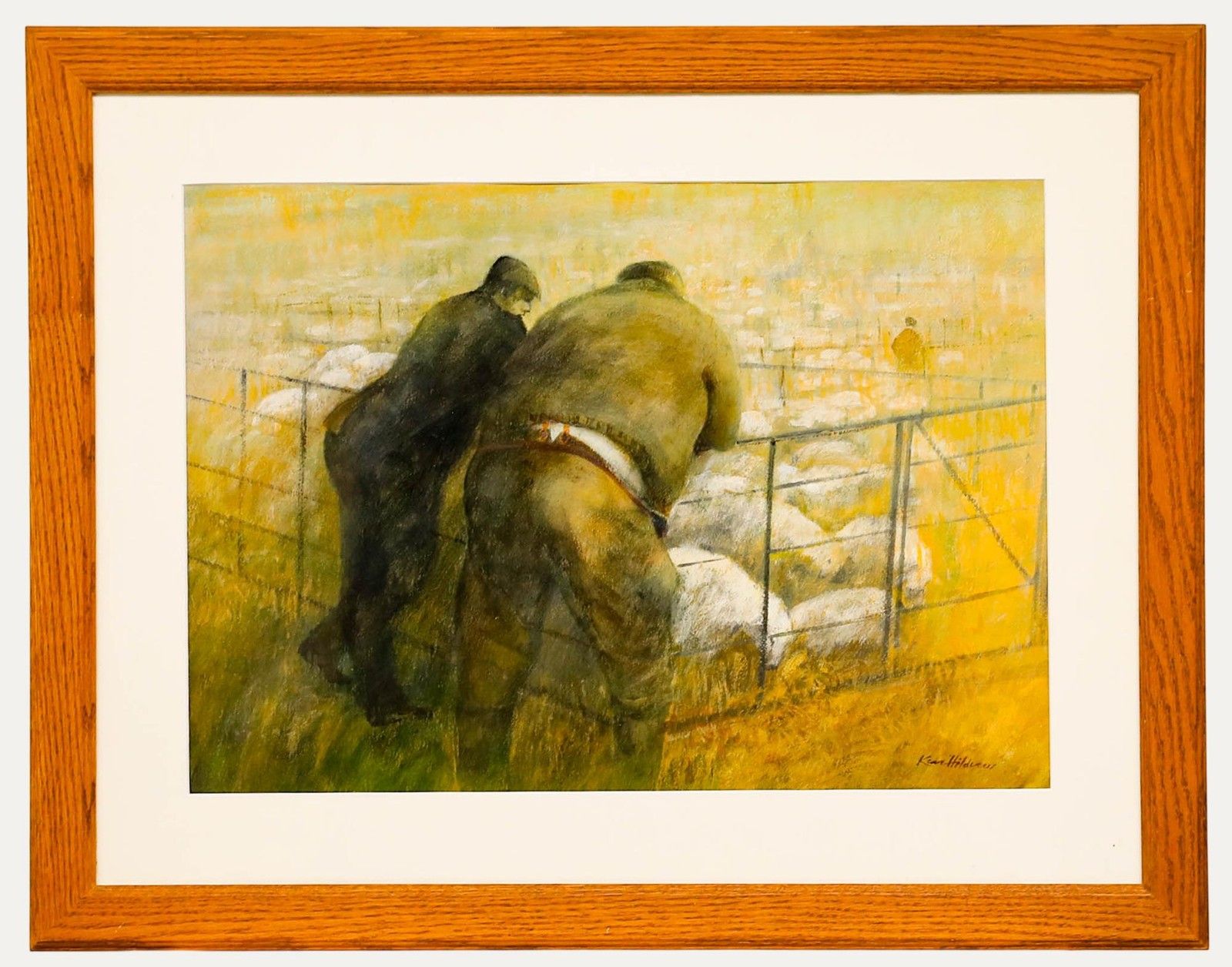 Ken Hildrew (B.1934) 20th Century Acrylic, Conversation Yarde Down Exmoor