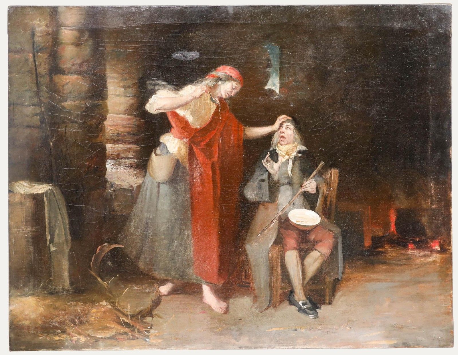 19th Century Oil The Reluctant Patient