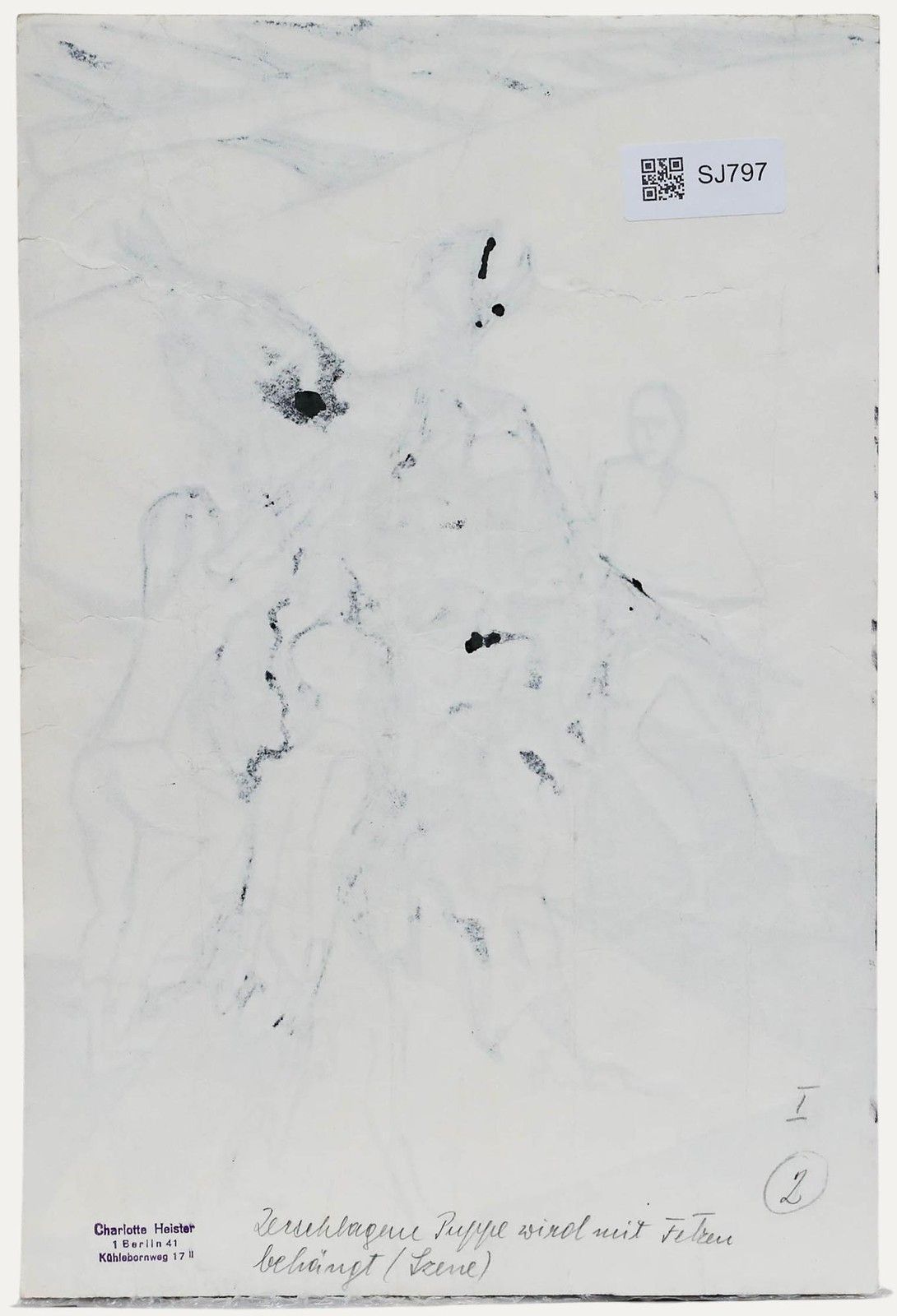 Charlotte Heister (1921 1998) Mid 20th Century India Ink, Adoration photo for sale
