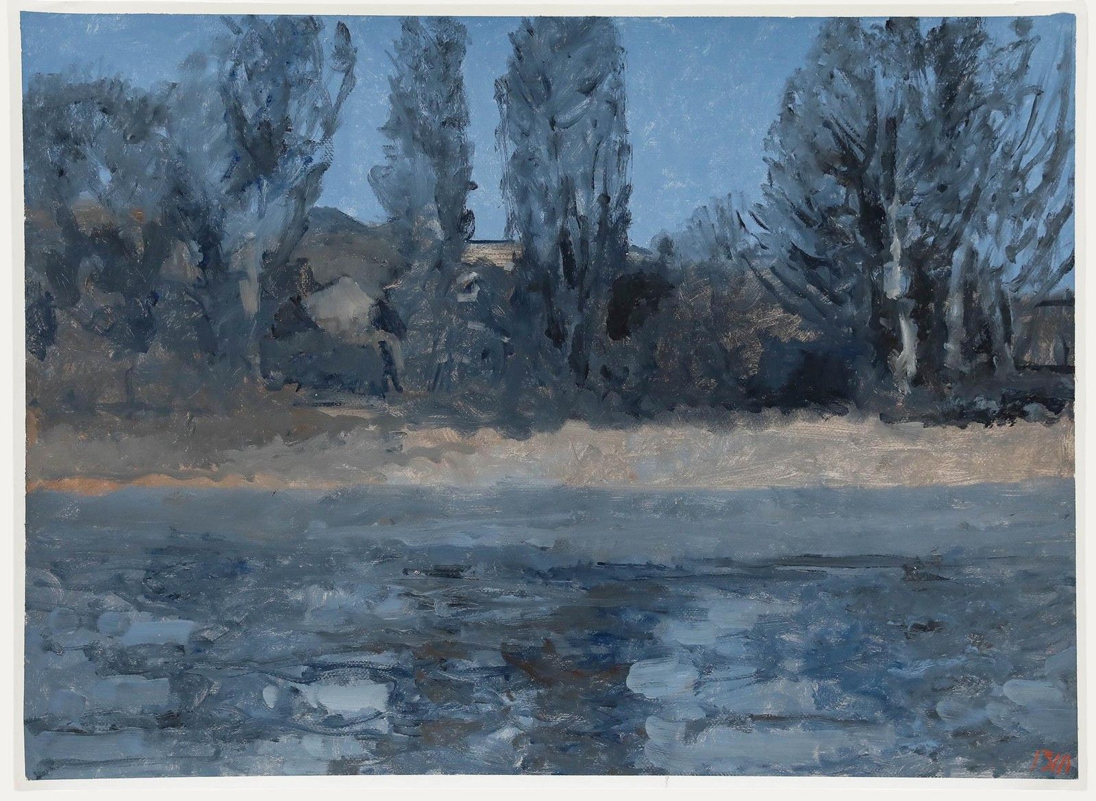 Bernard Myers (1925 2007) Contemporary Oil, The Thames In Winter