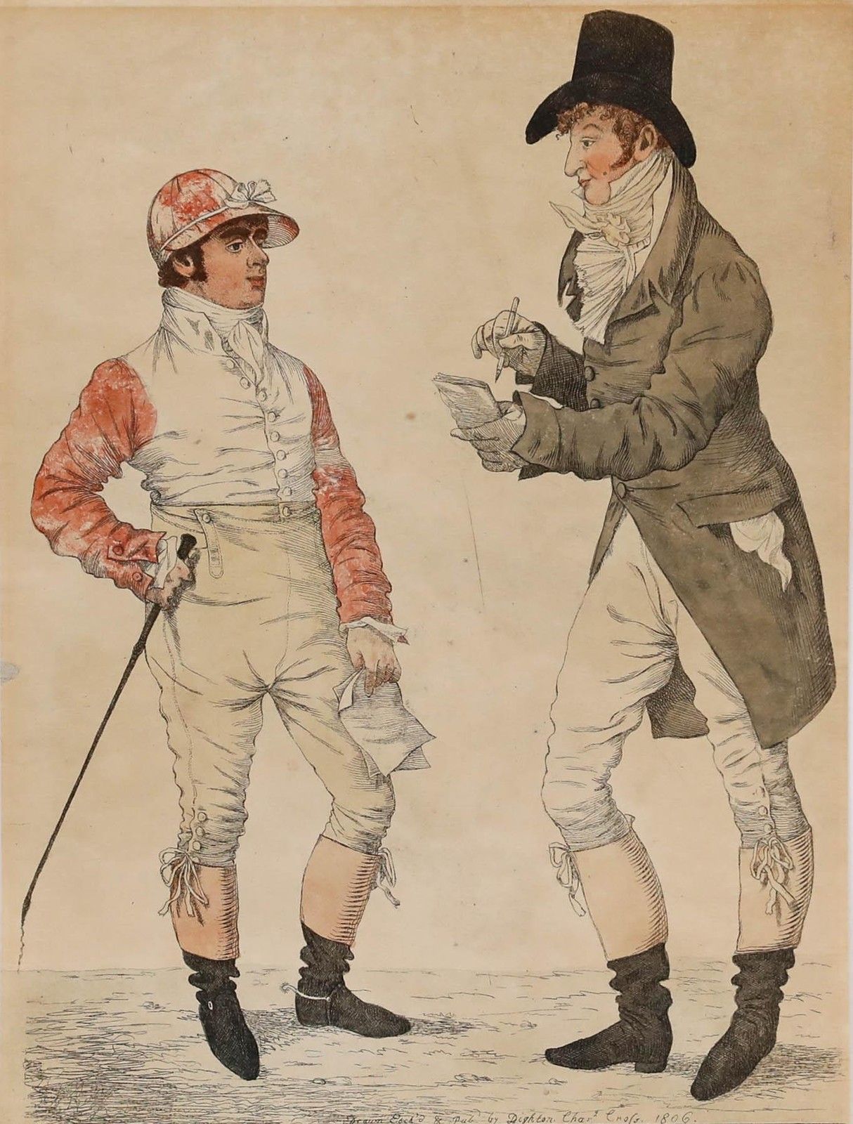 Robert Dighton (1751 1814) 1806 Etching, A Hero Of The Turf & His Agent photo furniture