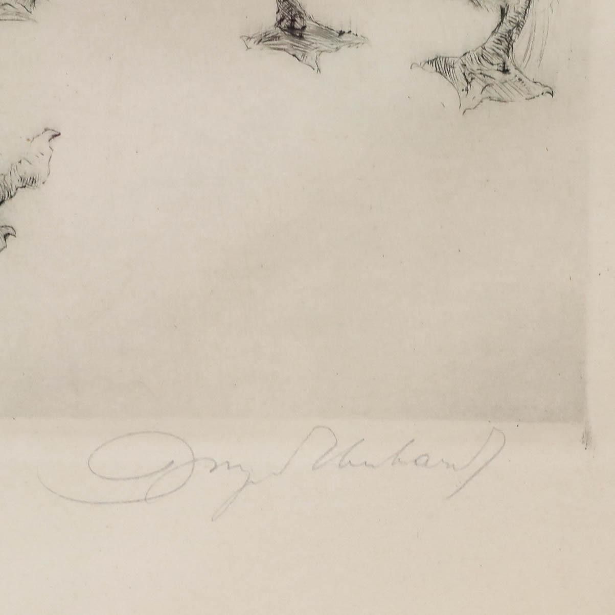 Kurt Meyer Eberhardt (1895 1977) Early 20th Century Etching, The Meeting photo vinterior