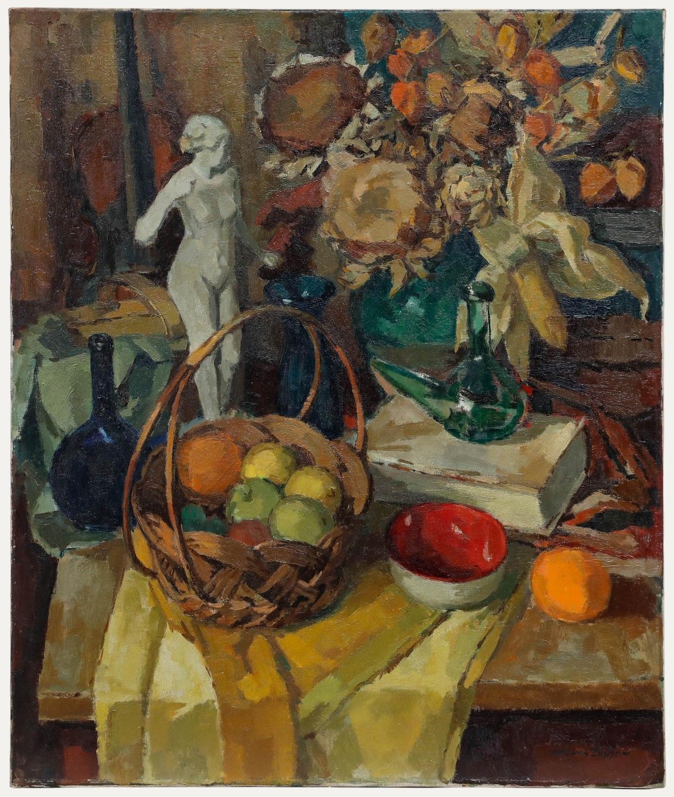 Wil Van Dinther (1917 1997) Mid 20th Century Oil, A Bountiful Table