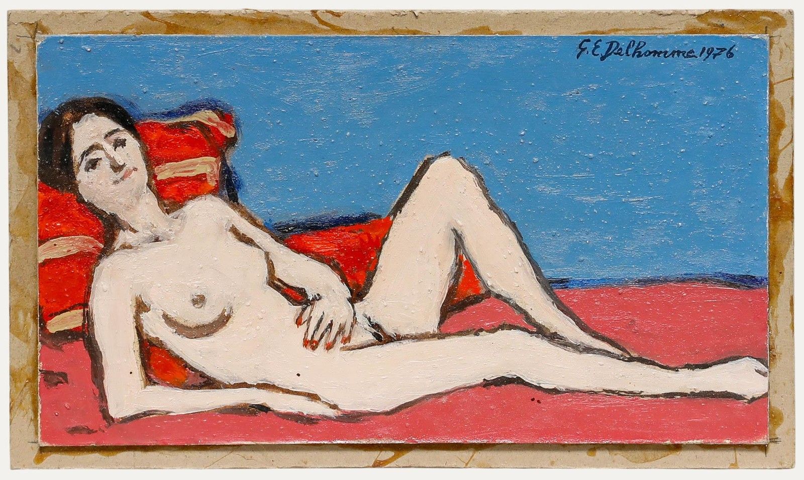 Georges Eugene Delhomme (1904 1989) 1976 Oil, Reclining Nude