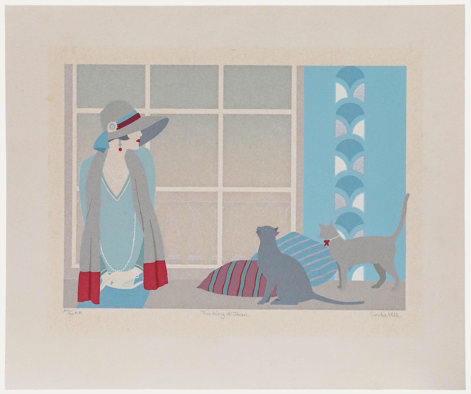 Linda Hill (B.1961) 20th Century Silkscreen, Thinking Of Jean
