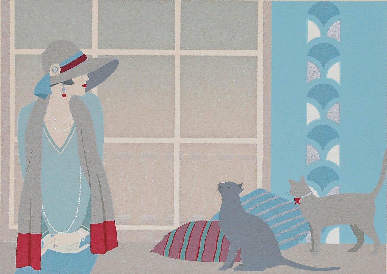 Linda Hill (B.1961) 20th Century Silkscreen, Thinking Of Jean photo furniture
