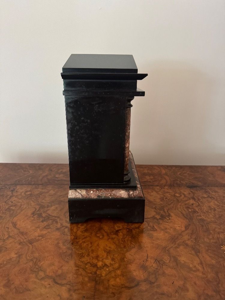 Attractive Antique Quality Marble Inlaid Mantle Clock By Baby And Jannings photo Home Decor