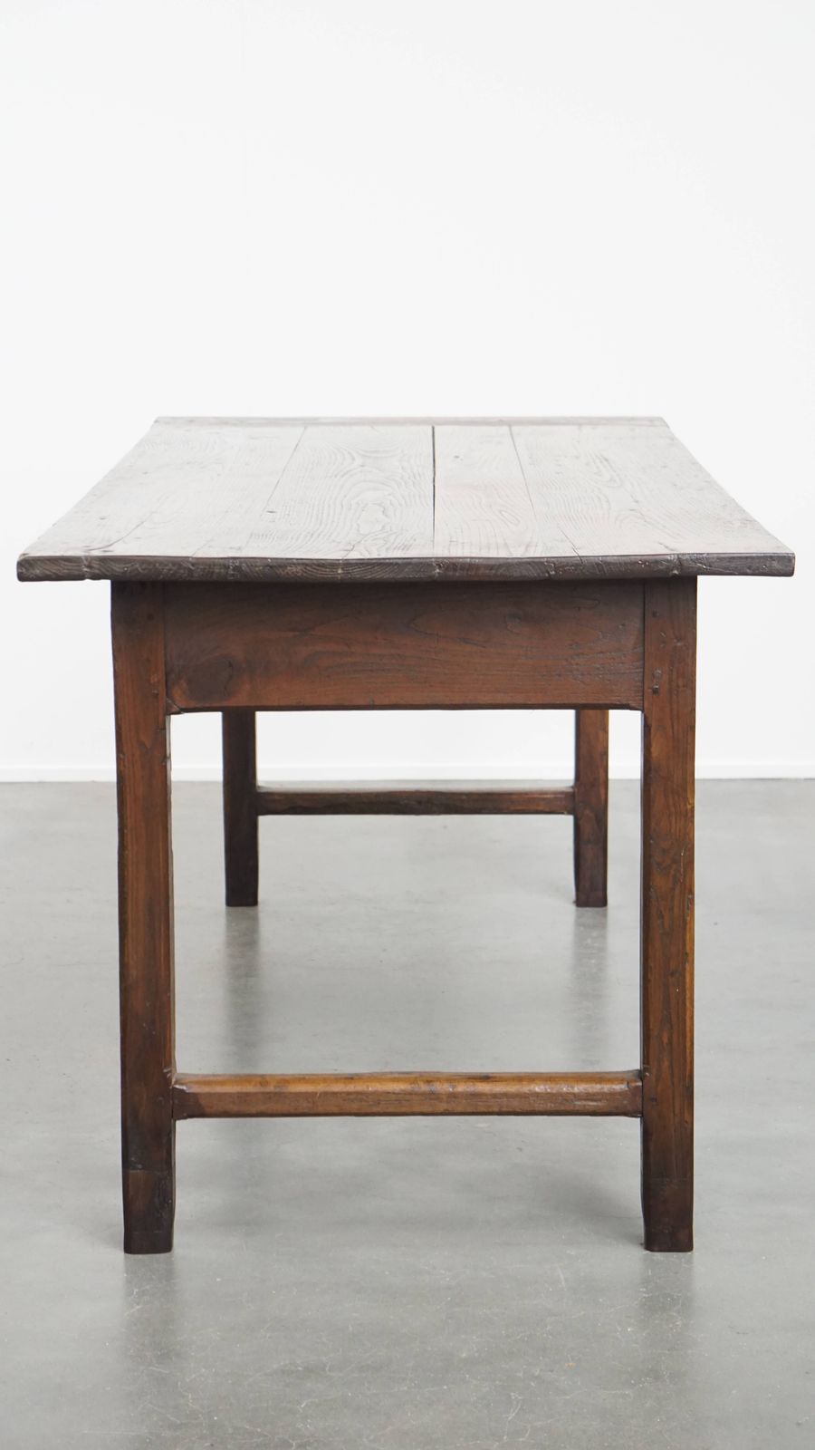 Beautiful Original Antique French Farm Chestnut Wood Dining Table For 4 To 6 People With Two Drawers From The Early 19th Century photo for sale