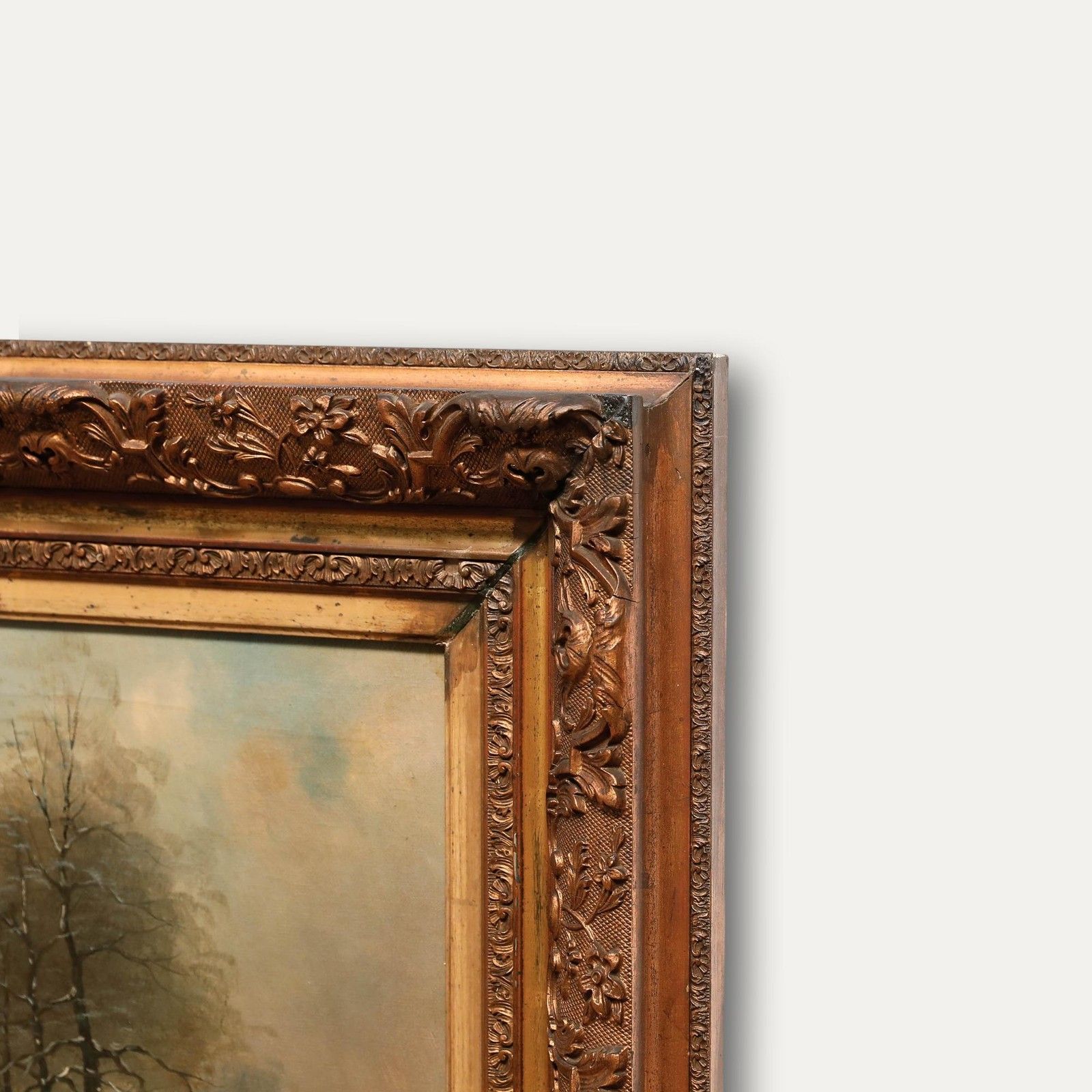H. Hermans Early 20th Century Oil, Working On A Winter's Day photo 450.0