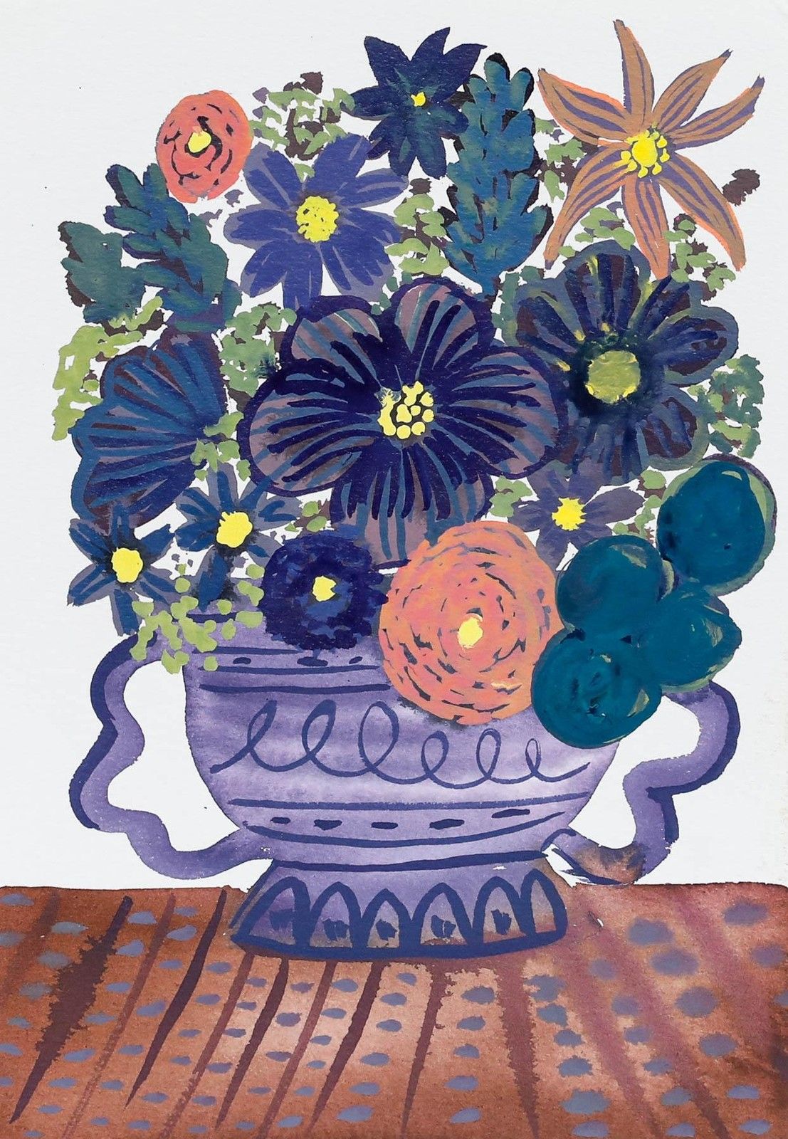Jemma Jamie 2024 Gouache, Purple Arrangement photo furniture