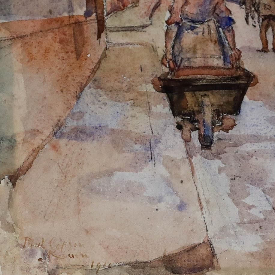 Arthur Paul Copson (1881 1916) 1910 Watercolour, Rouen Street Scene photo 175.0
