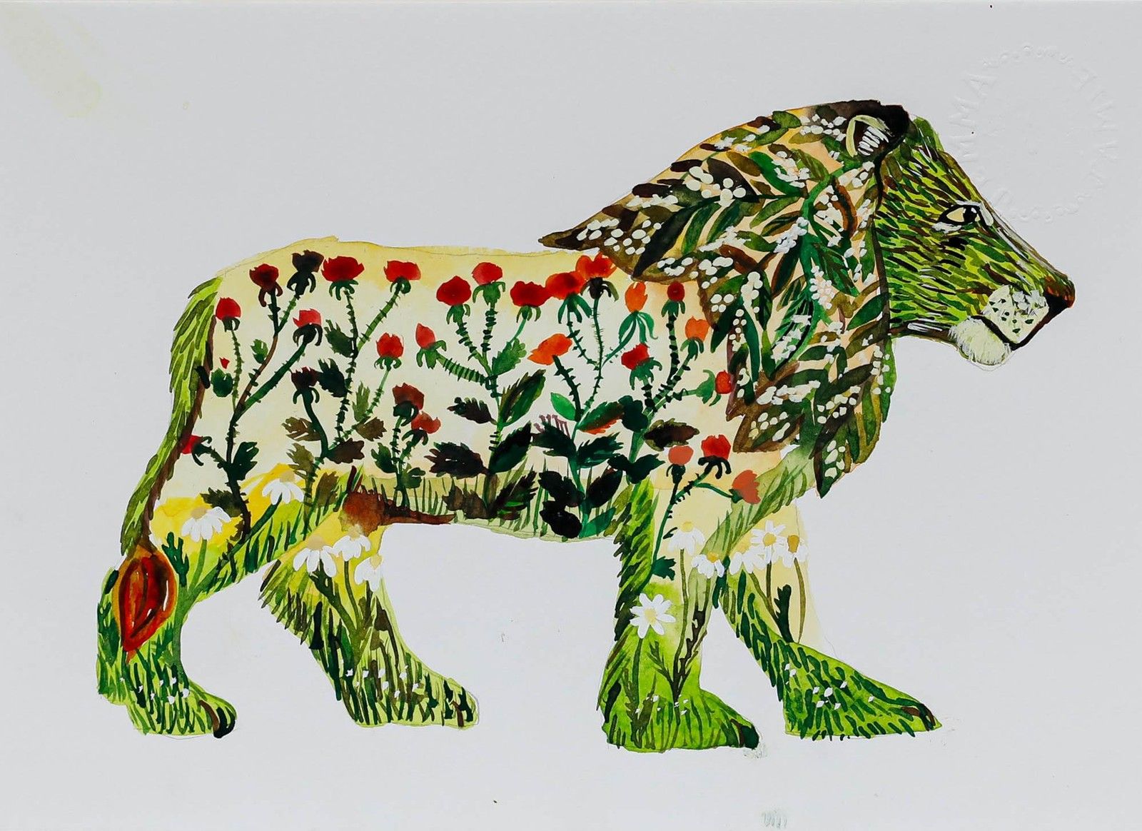 Jemma Jamie 2025 Watercolour, Flora Lion II
