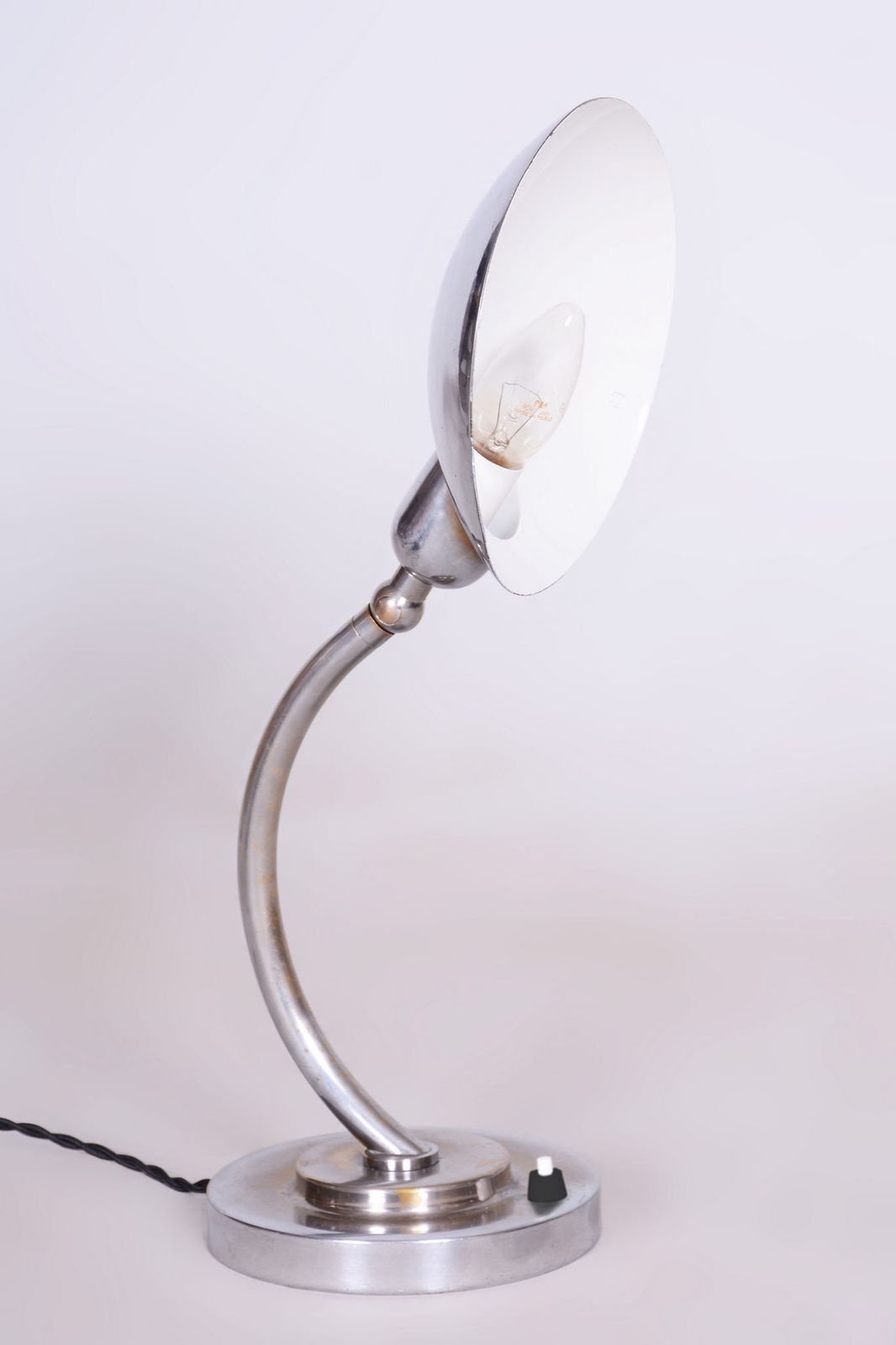 Restored Bauhaus Table Lamp, Franta Anyz, New Electrification, Chrome Plated Steel, Czechia, 1920s photo buy