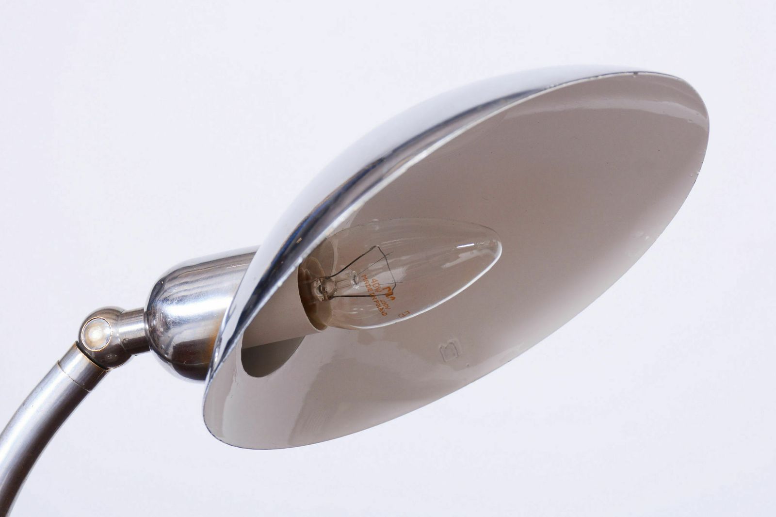 Restored Bauhaus Table Lamp, Franta Anyz, New Electrification, Chrome Plated Steel, Czechia, 1920s photo vintage