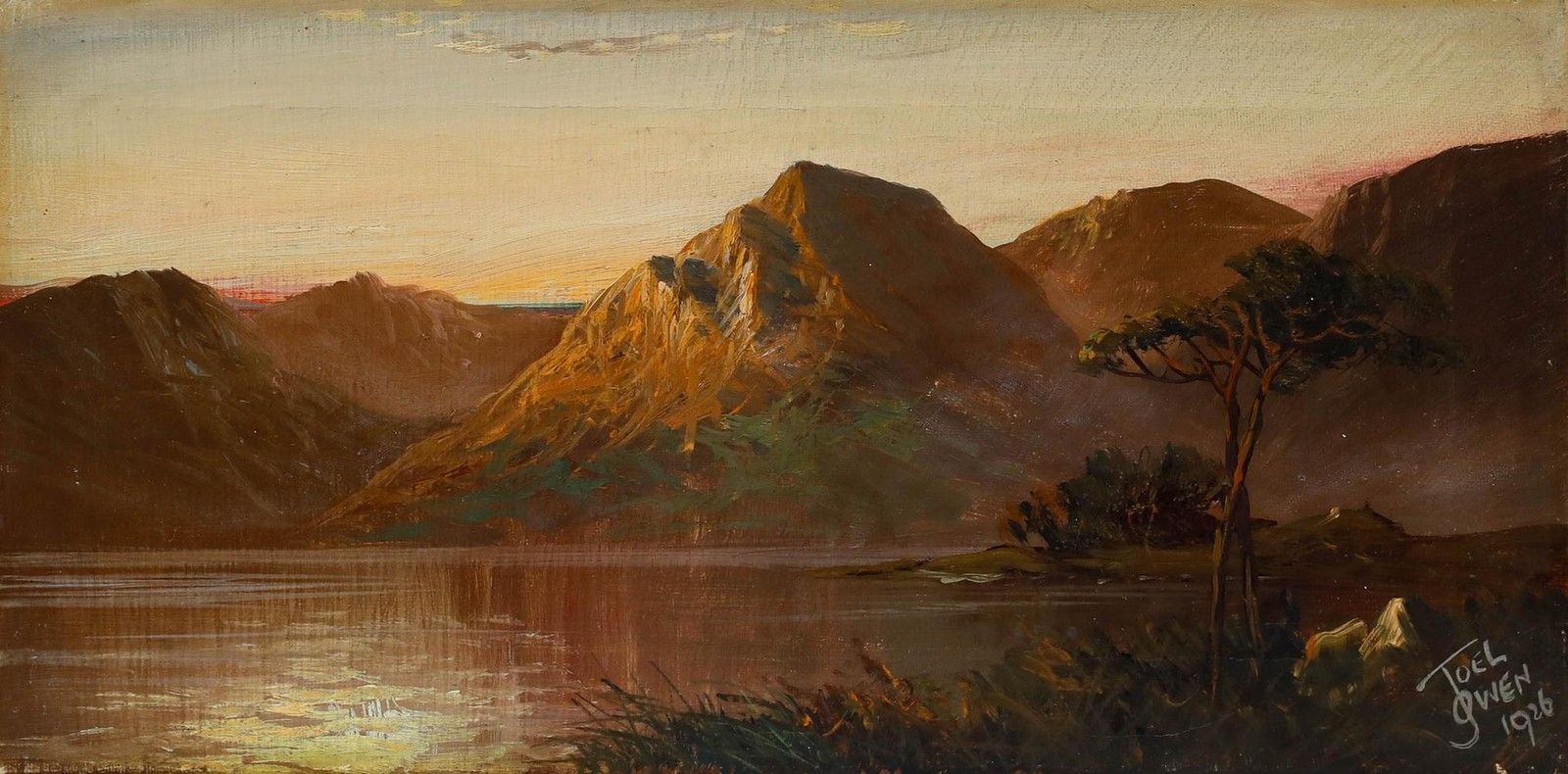 Francis E. Jamieson (1895 1950) 1926 Oil, Golden Hour On The Loch photo furniture