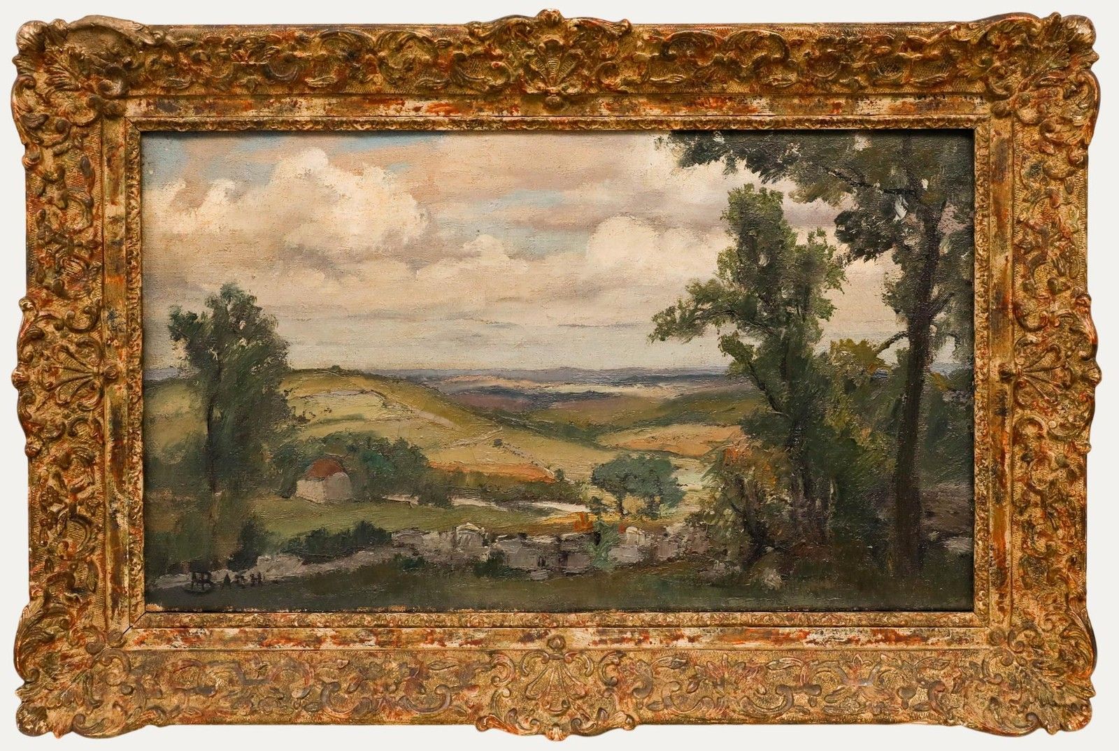 Pierre Bach (1906 1971)  French School Mid 20th Century Oil, Collines Vallonnées
