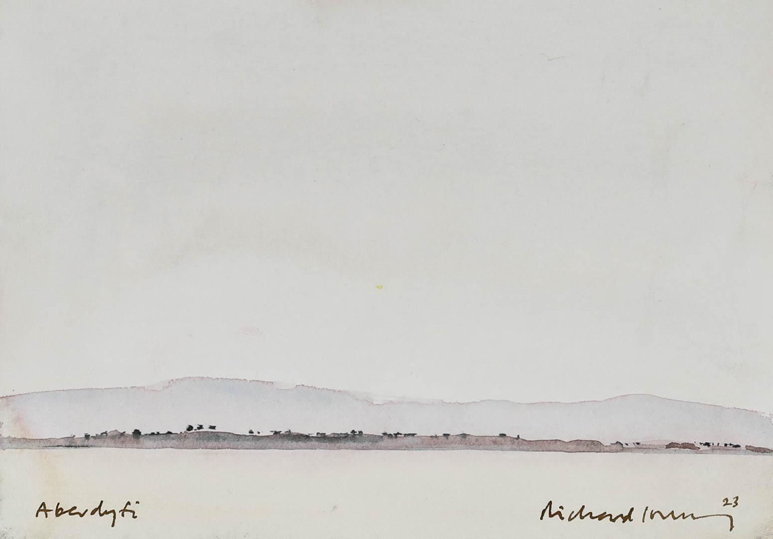 Richard J.S. Young 2023 Watercolour, Aberdyfi Skyline photo furniture