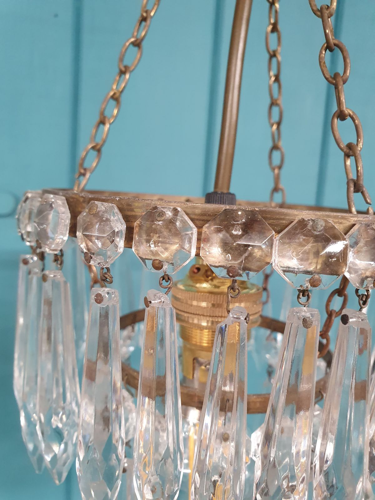 Early 20th Century Small Pair Of Spike Chandeliers photo vinterior