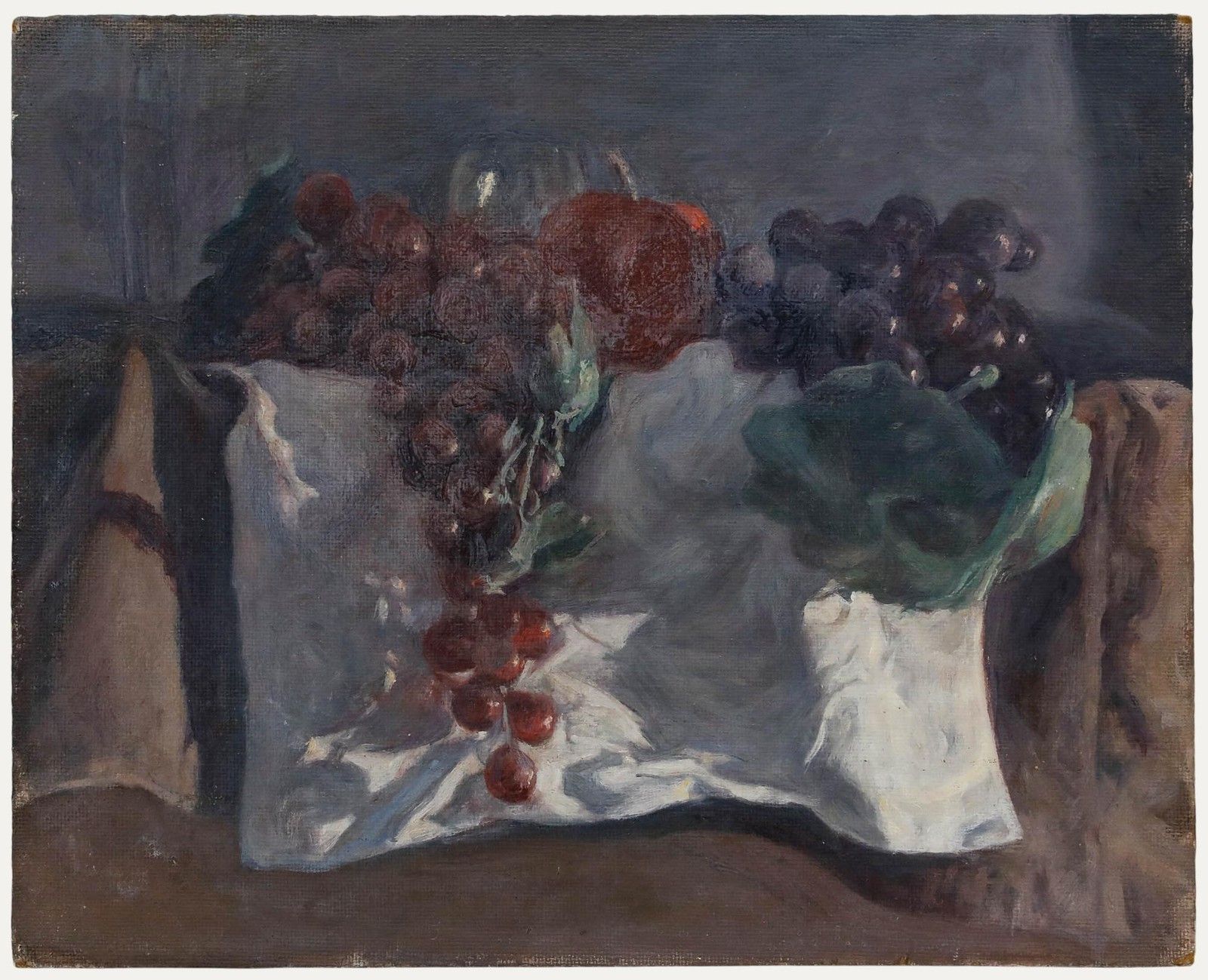 George Weissbort (1928 2013) 20th Century Oil, Grapes On White Cloth