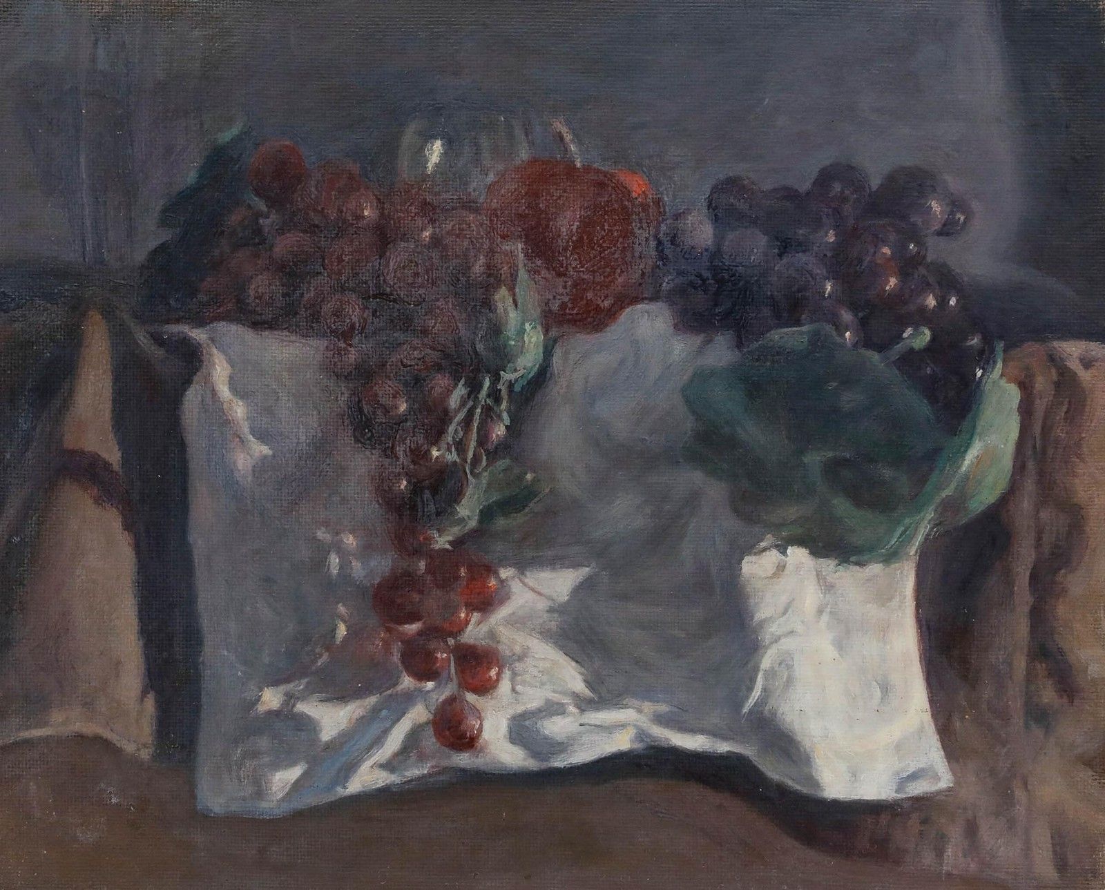 George Weissbort (1928 2013) 20th Century Oil, Grapes On White Cloth photo furniture